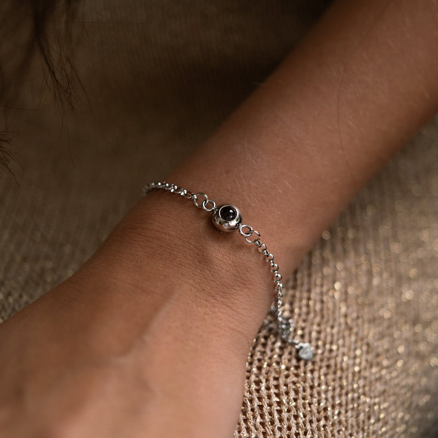 Bracelet photo personnalisé avec ta photo - Chaîne Rolo