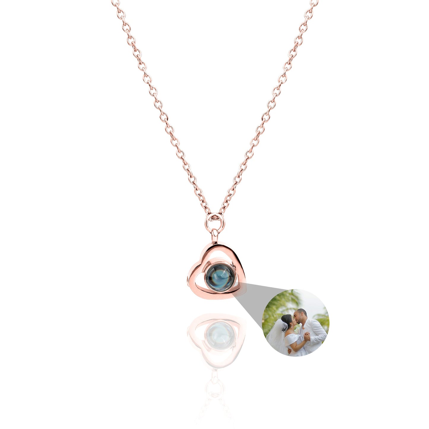 Collier photo personnalisé - en forme de cœur