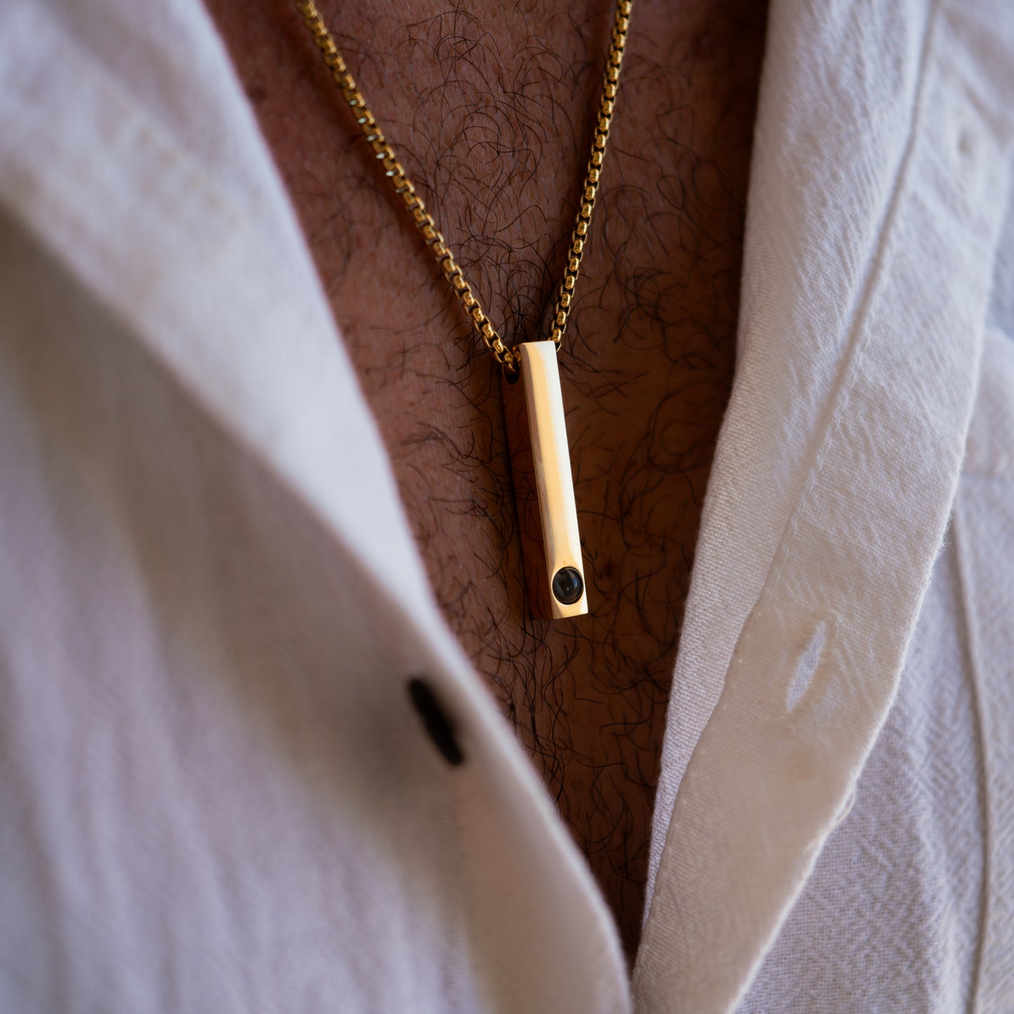 Collier photo personnalisé avec ta propre photo - Barre Chaîne Box