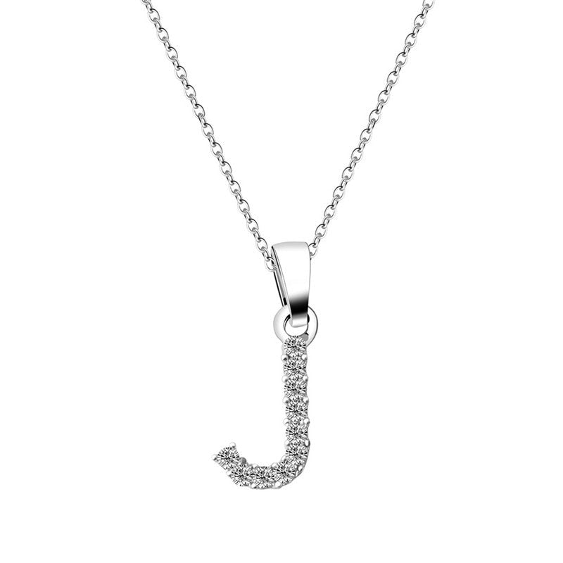 Collier avec lettres en zirconia