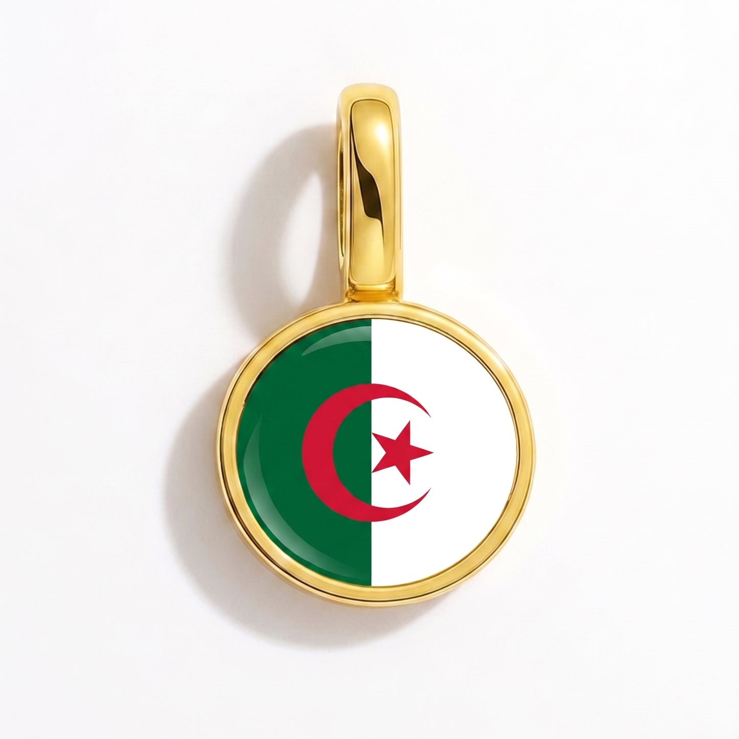 Charm drapeau Algérie – rond or