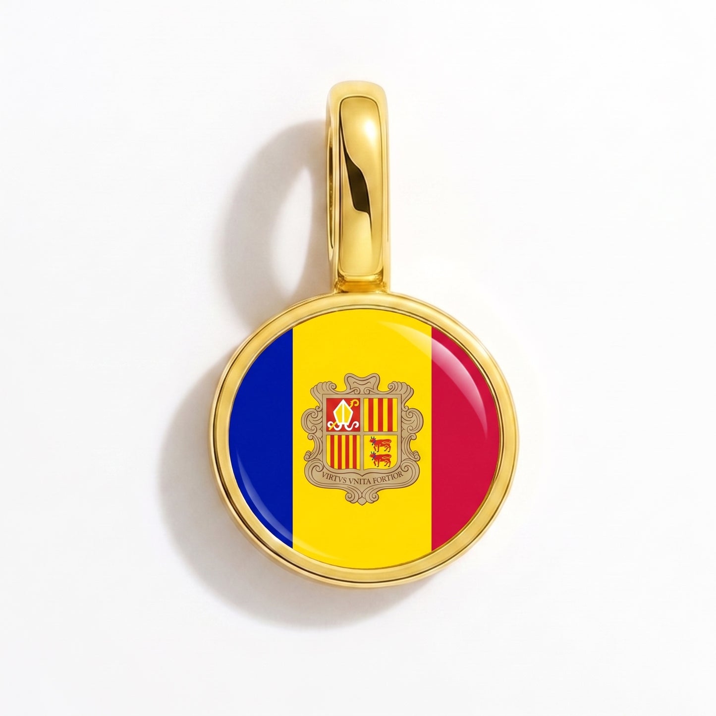 Charm drapeau Andorre – rond or