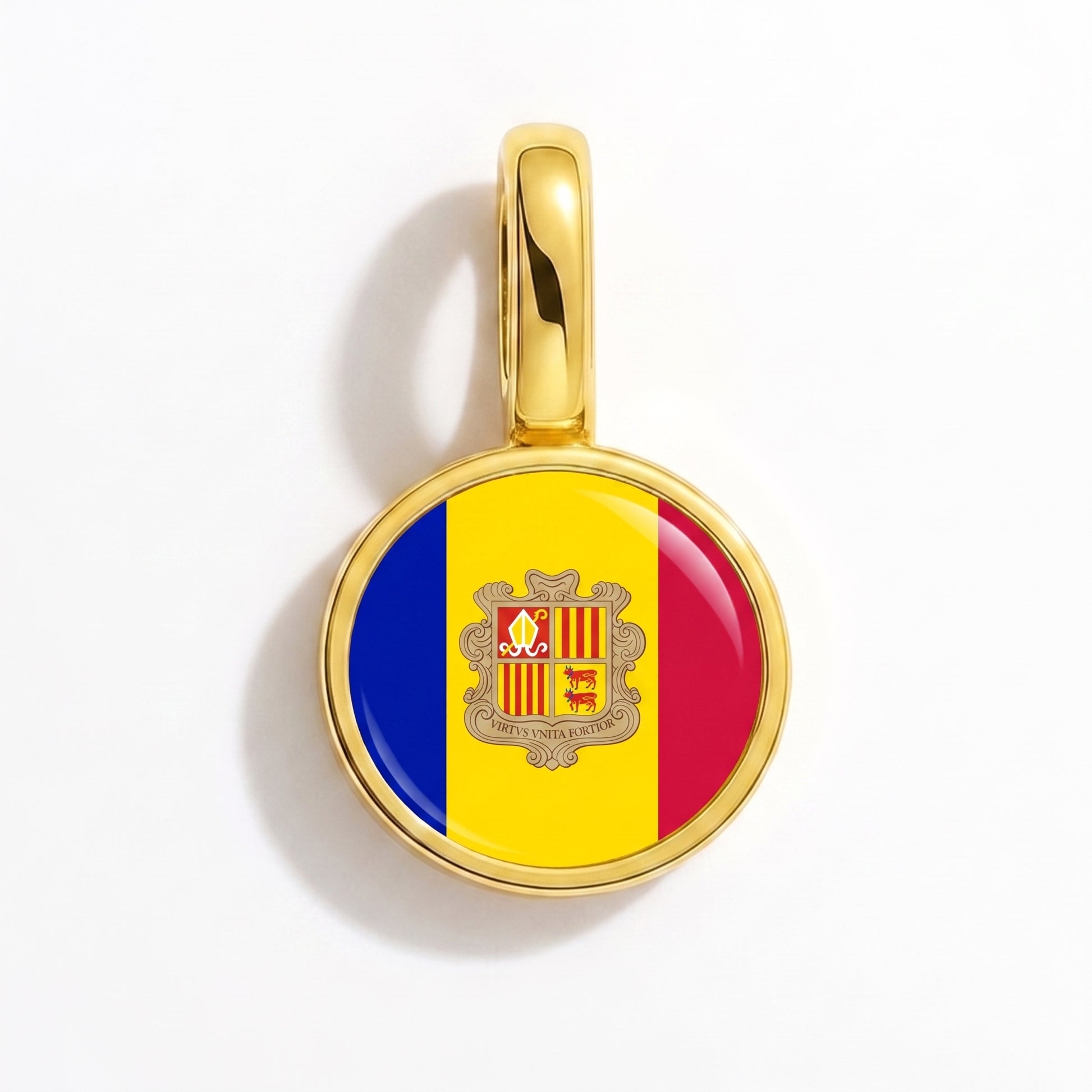 Charm drapeau Andorre – rond or