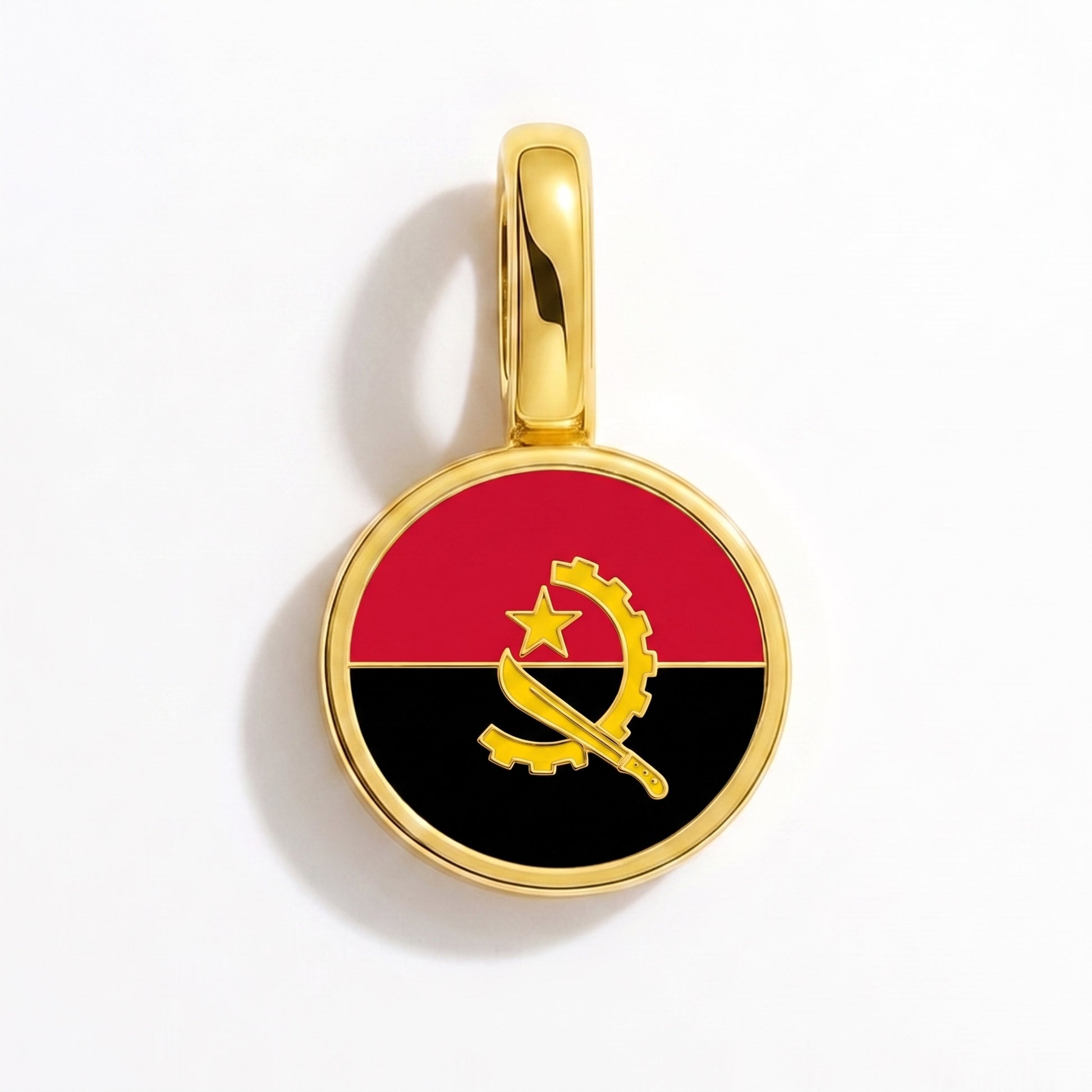 Charm drapeau Angola – rond or