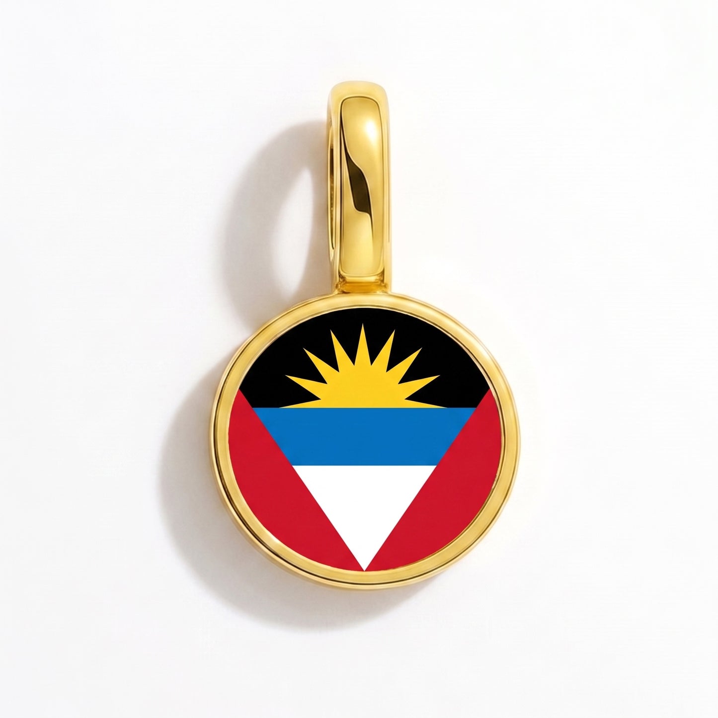 Charm drapeau Antigua-et-Barbuda – rond or