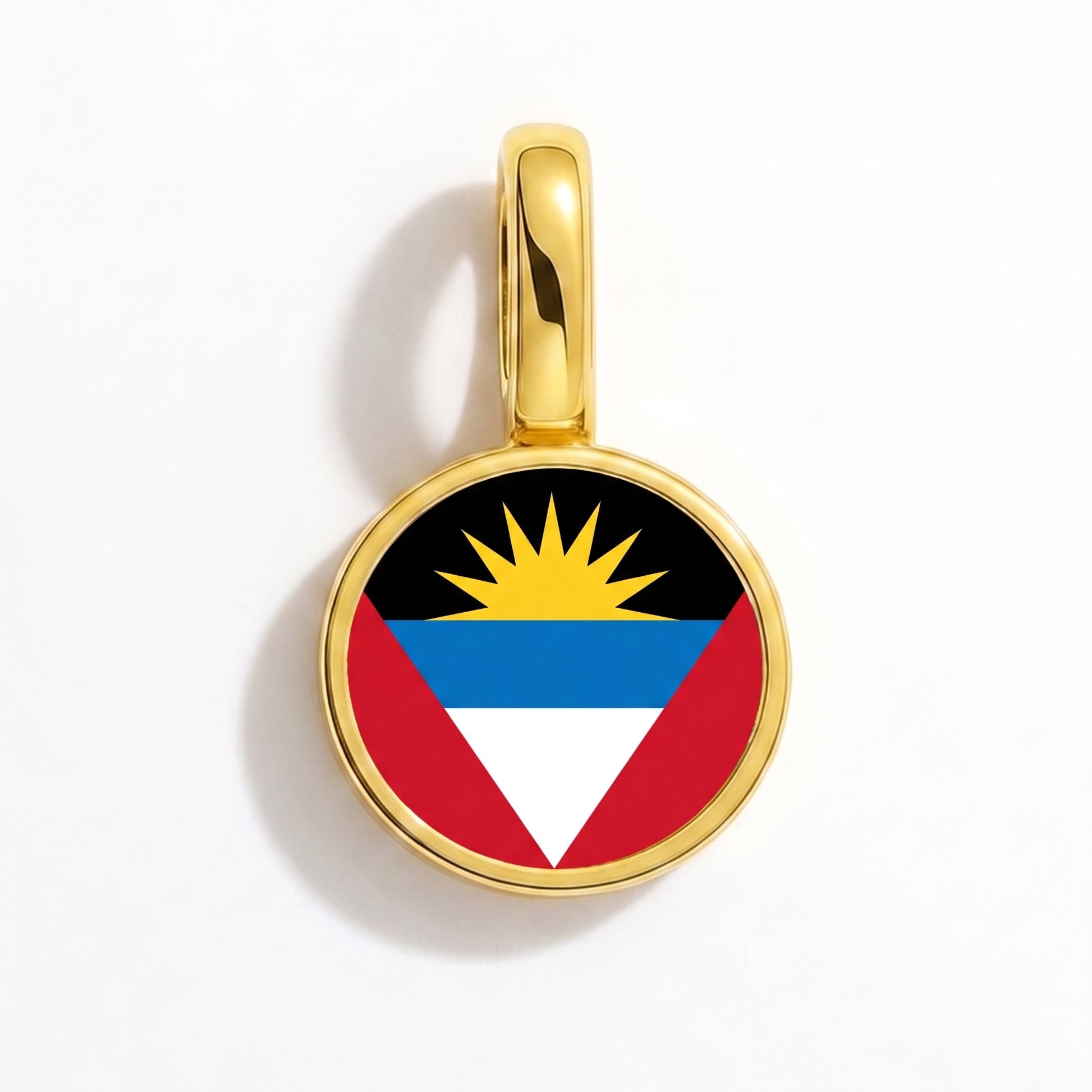 Charm drapeau Antigua-et-Barbuda – rond or