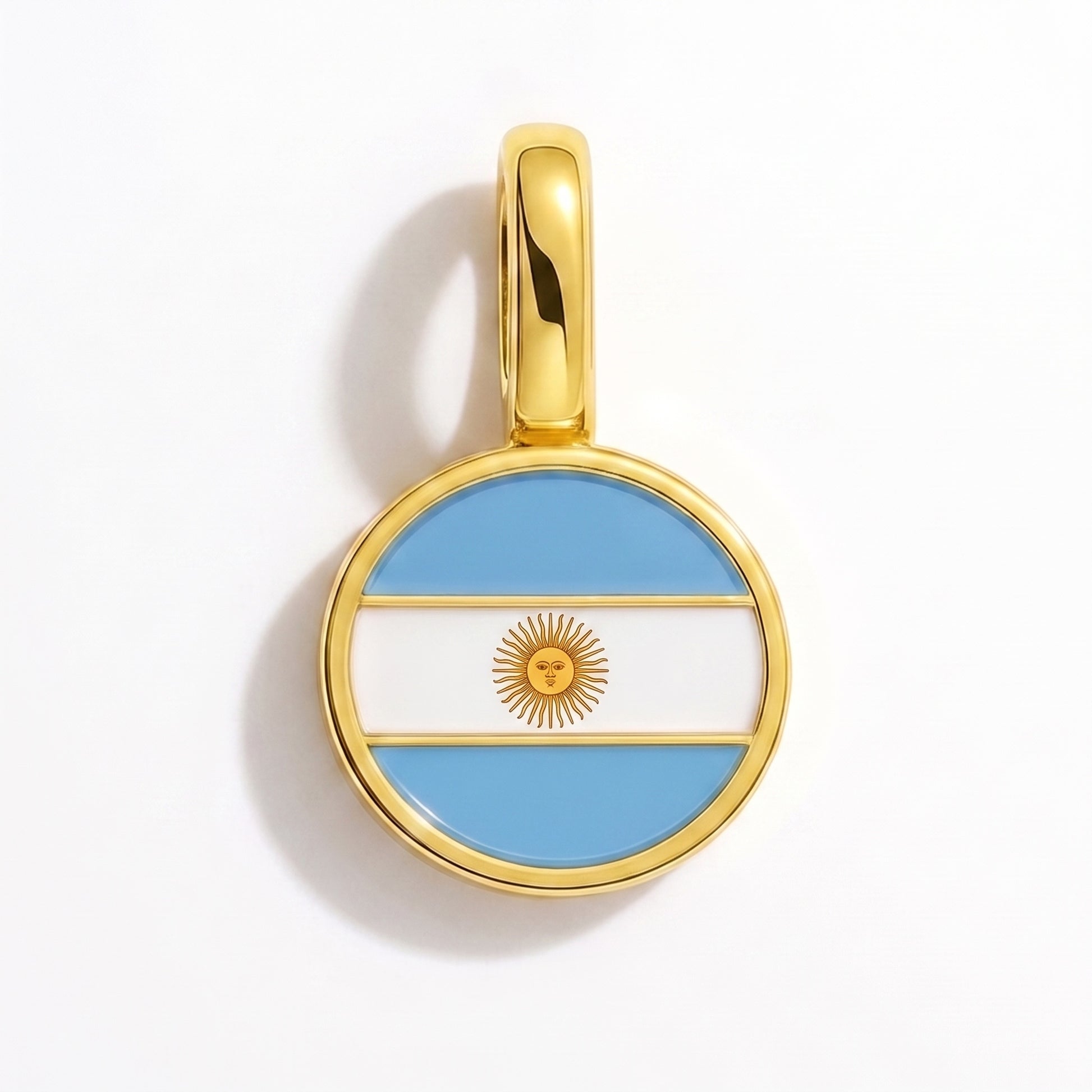 Charm drapeau Argentine – rond or