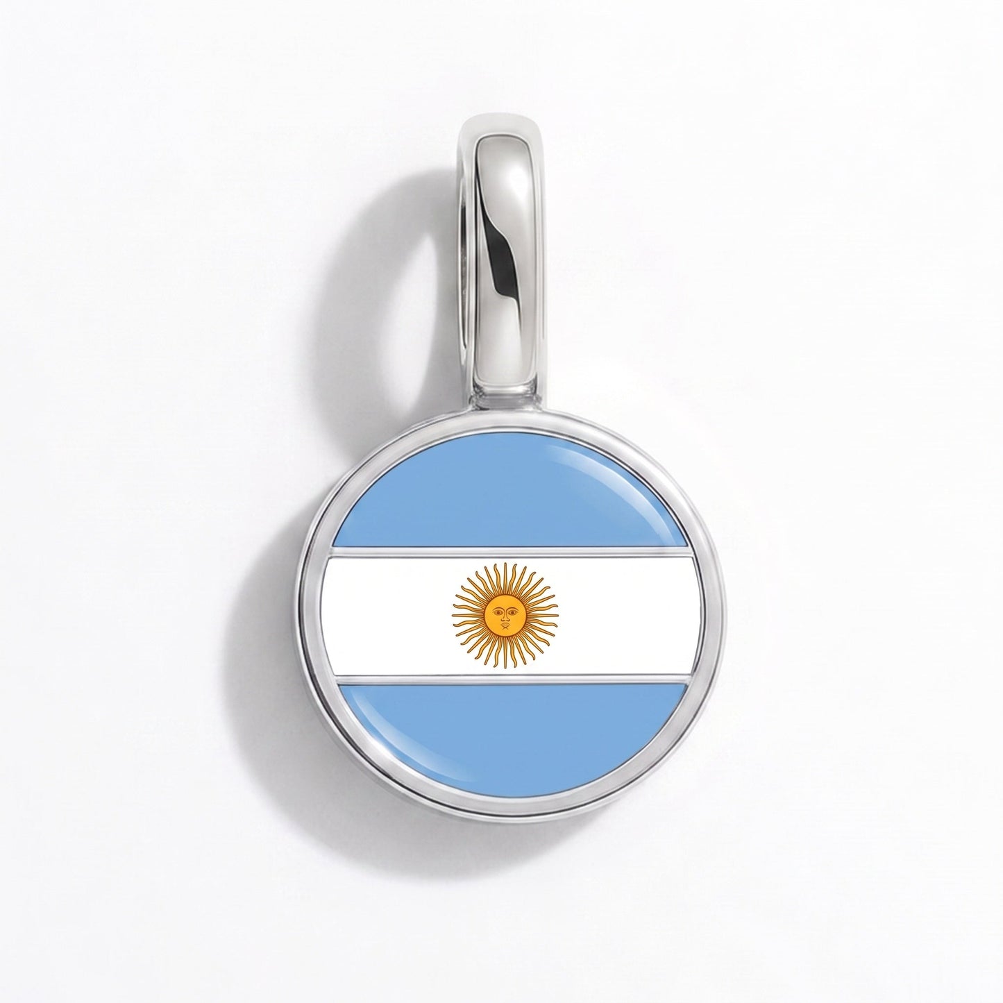 Charm drapeau Argentine – rectangulaire argent