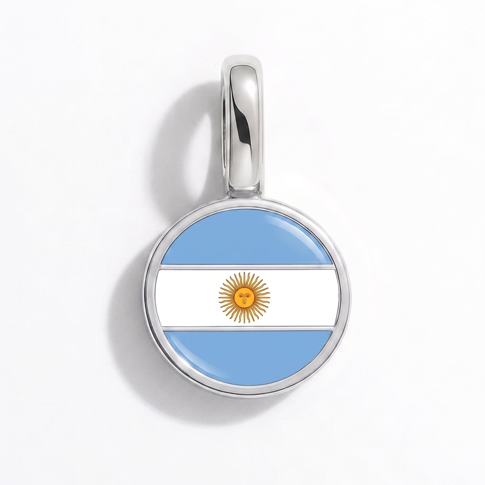 Charm drapeau Argentine – rectangulaire argent