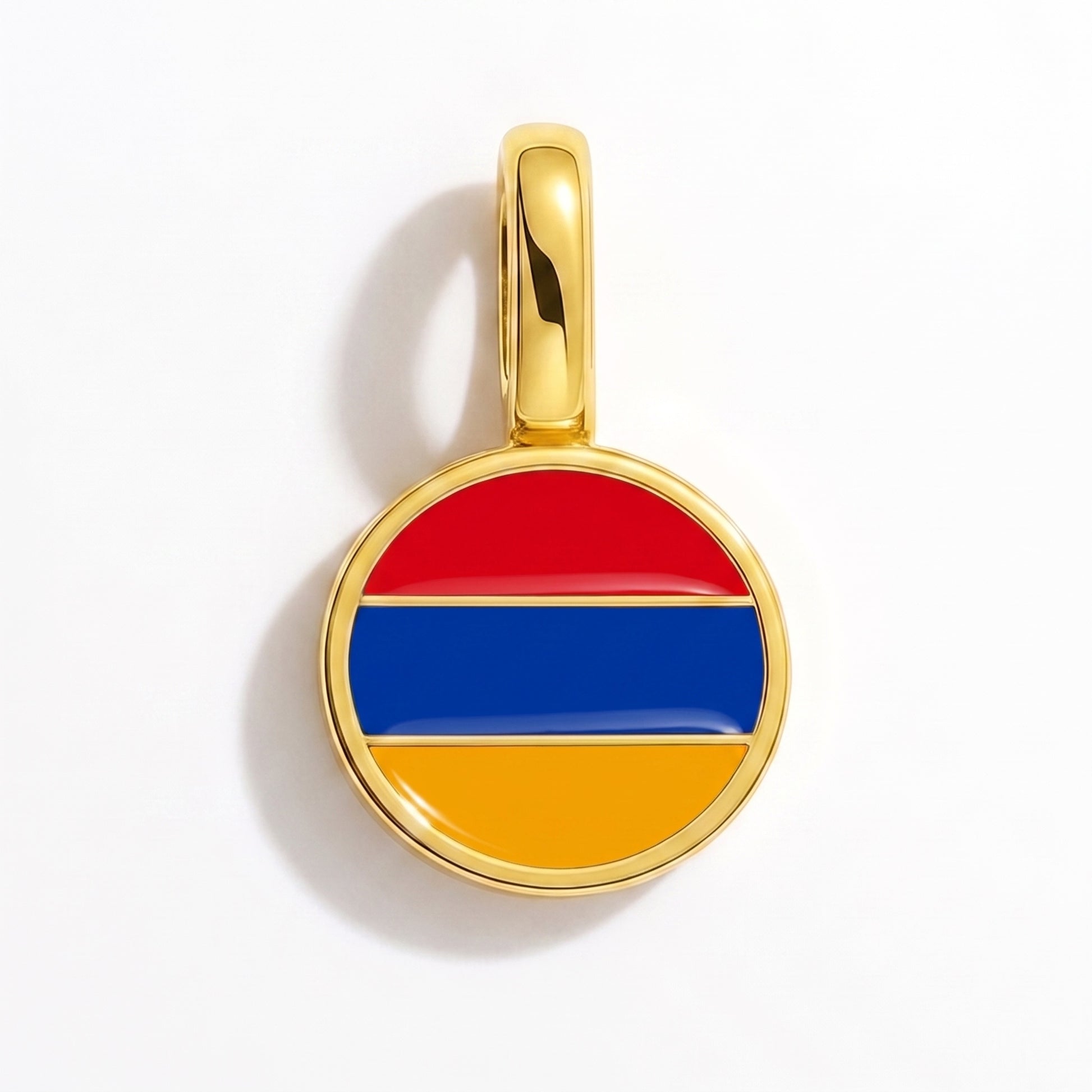 Charm drapeau Arménie – rond or