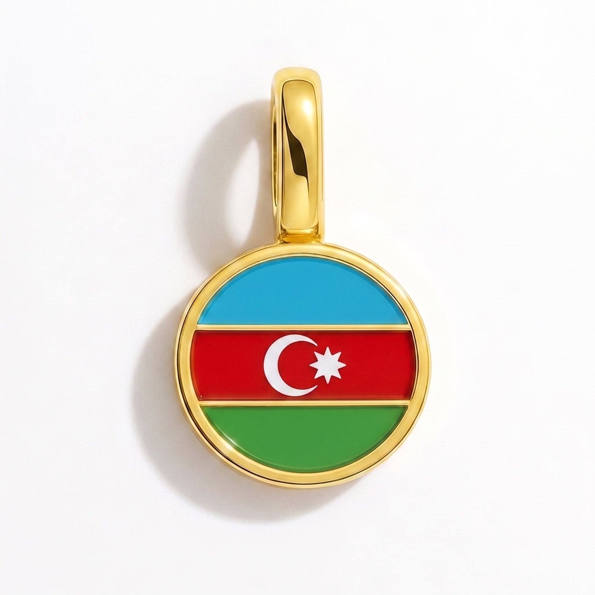 Charm drapeau Azerbaïdjan – rectangulaire or