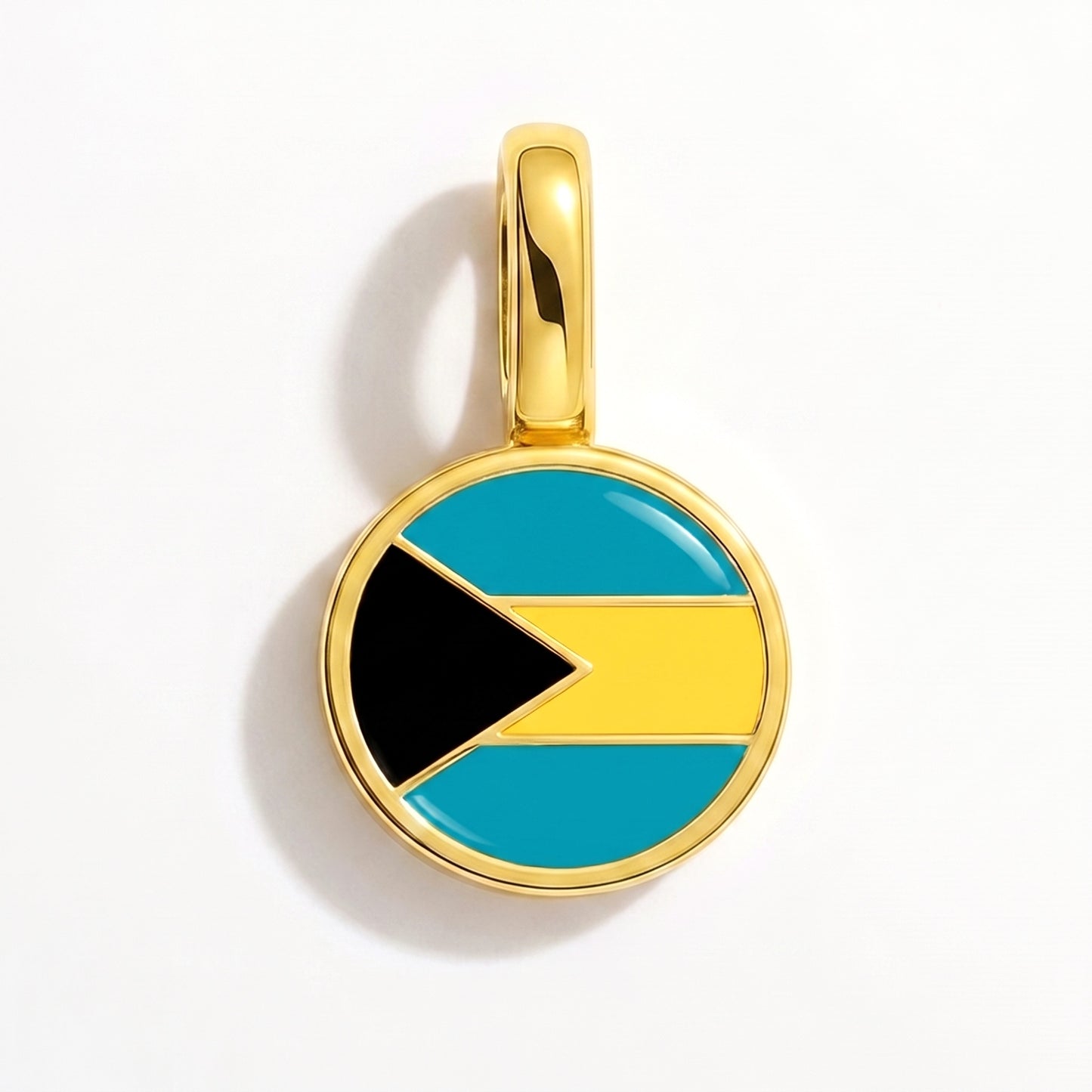 Charm drapeau Bahamas – rond or
