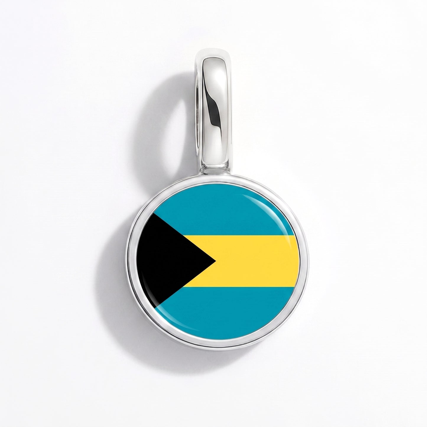 Charm drapeau Bahamas – rond argent