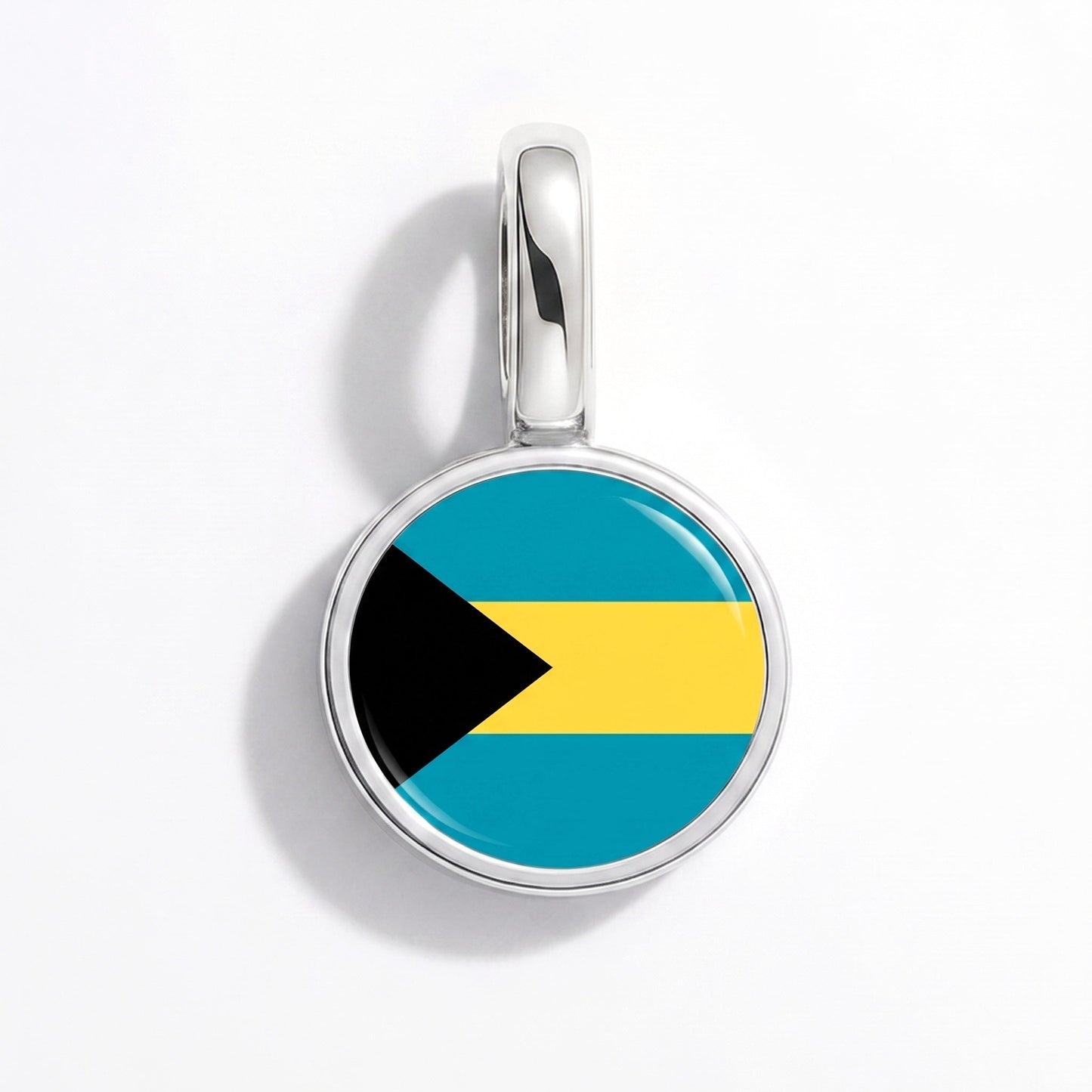 Charm drapeau Bahamas – rectangulaire argent