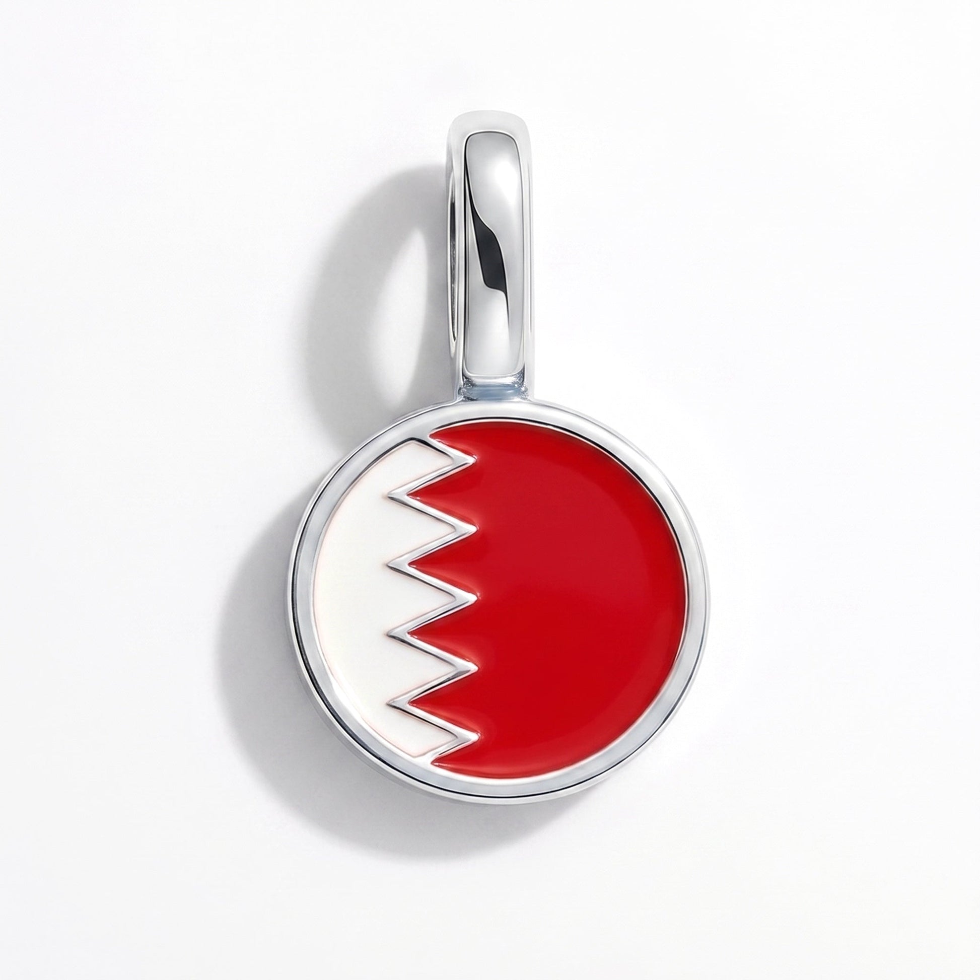 Charm drapeau Bahreïn – rectangulaire argent