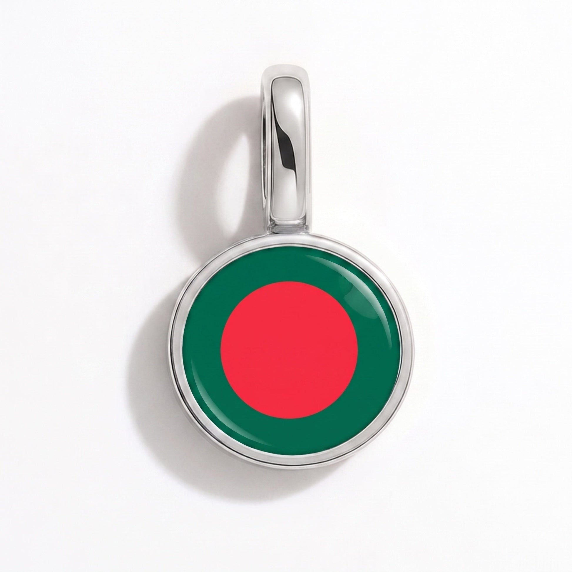 Charm drapeau Bangladesh – rectangulaire argent