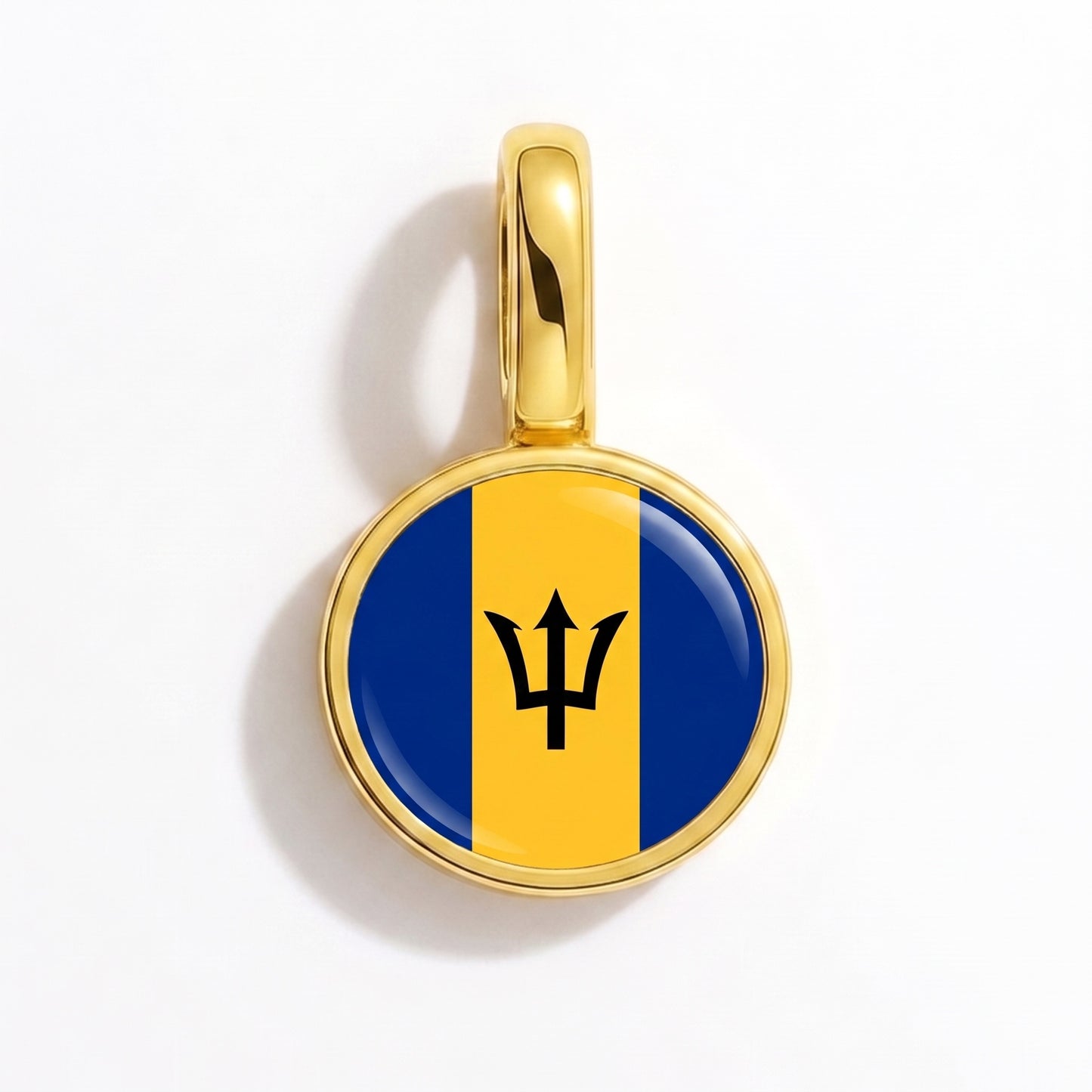 Charm drapeau Barbade – rond or