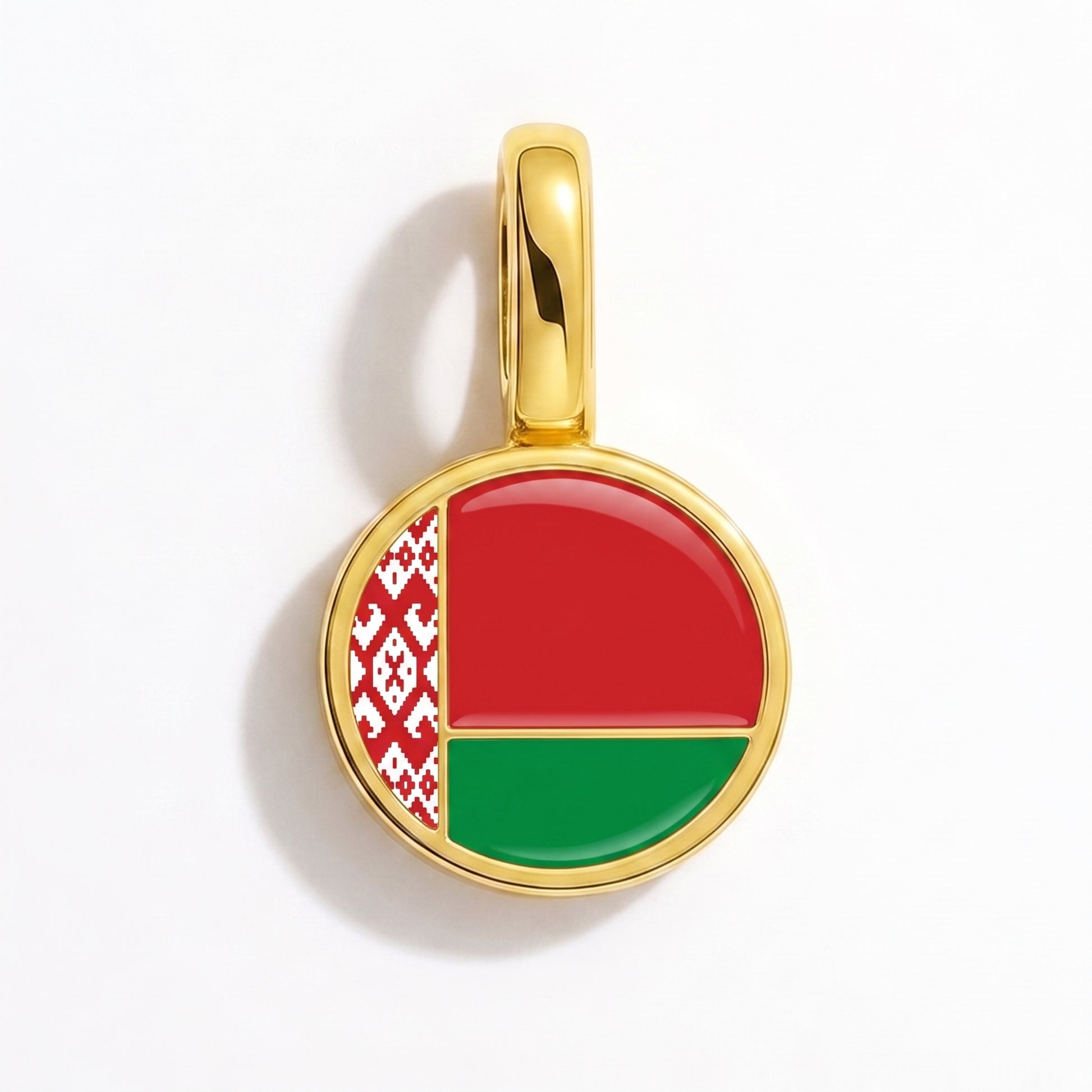 Charm drapeau Biélorussie – rond or
