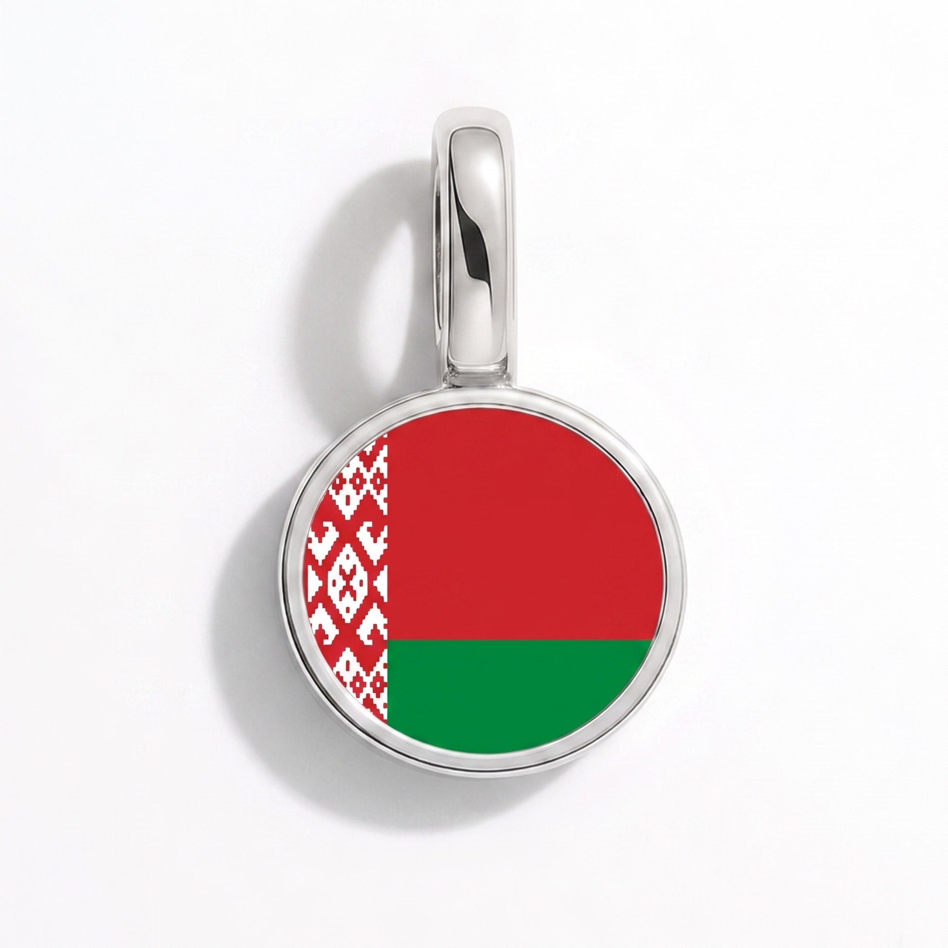 Charm drapeau Biélorussie – rond argent