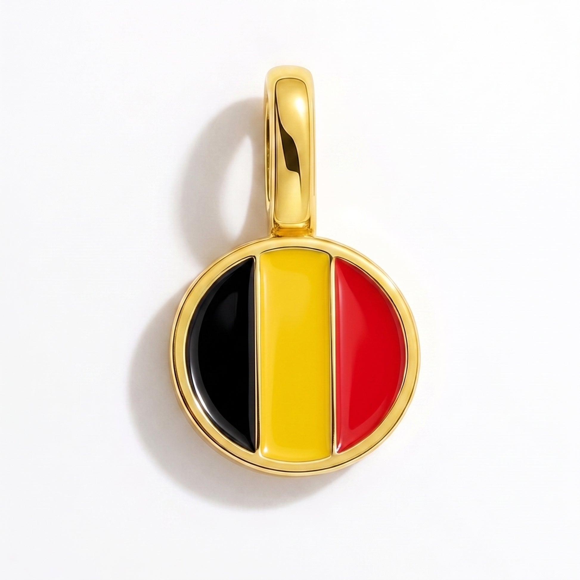 Charm drapeau Belgique – rond or