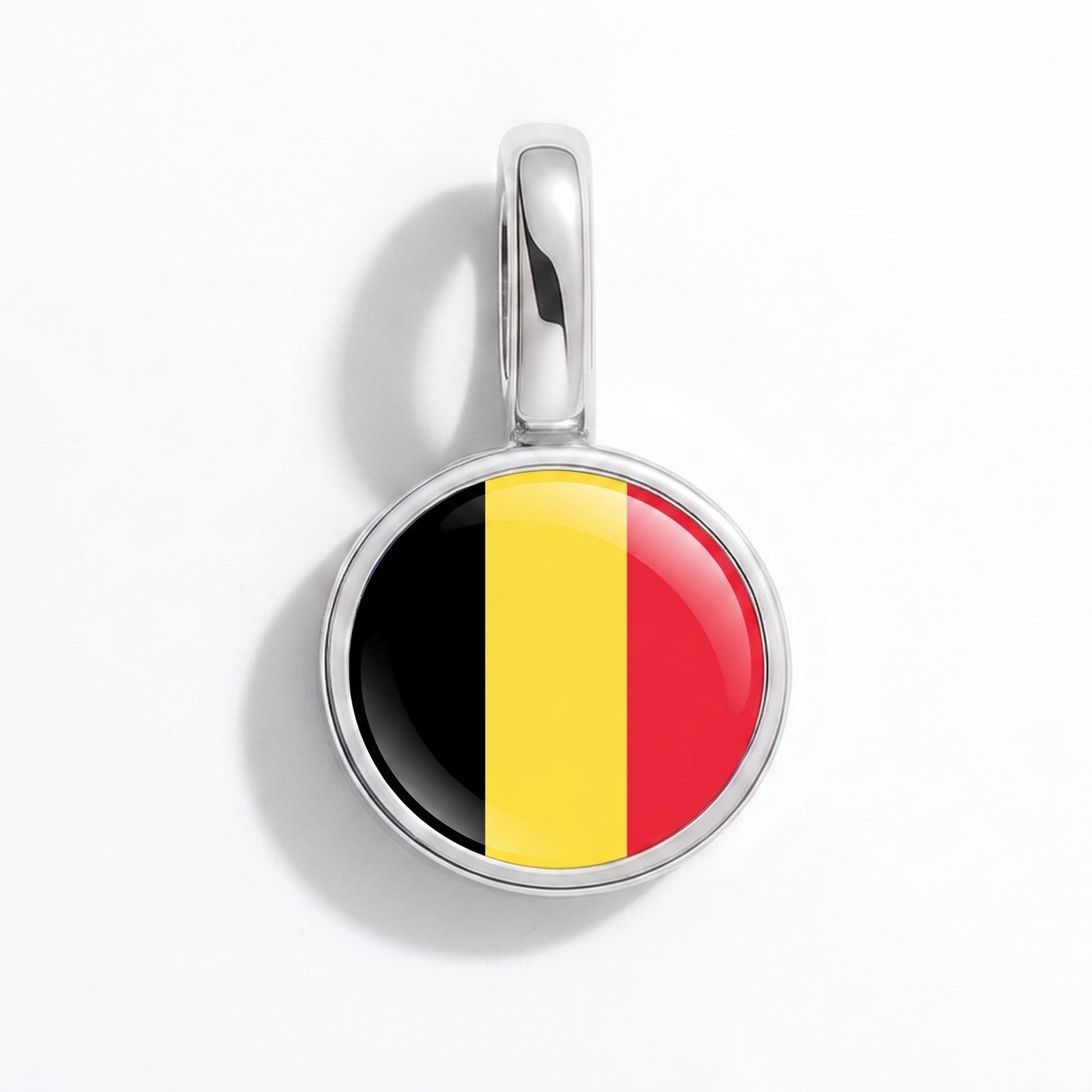 Charm drapeau Belgique – rectangulaire argent