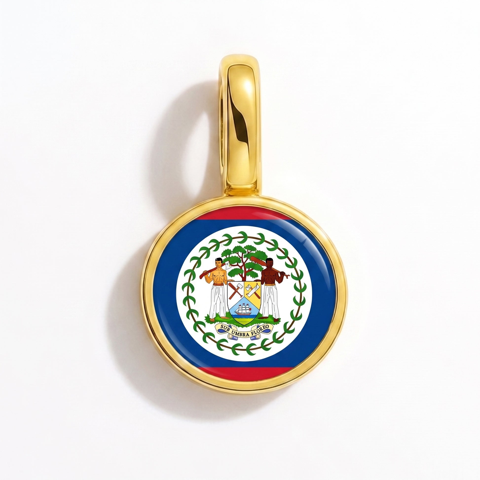Charm drapeau Belize – rond or