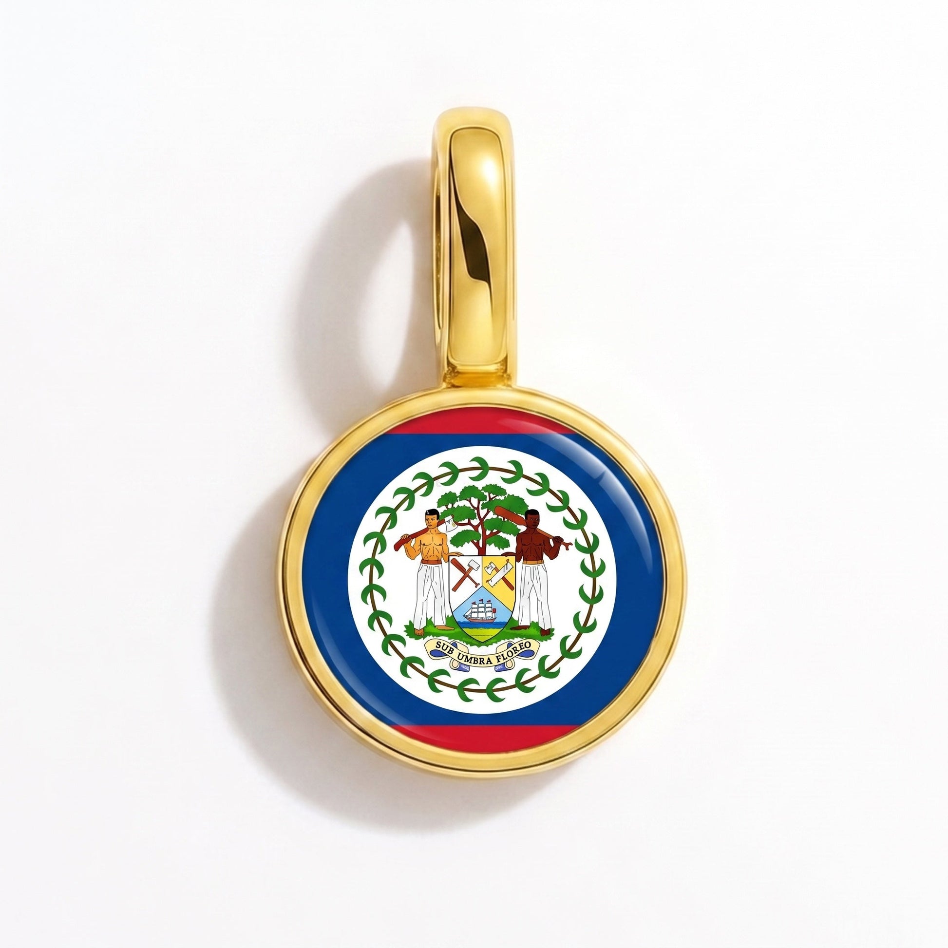 Charm drapeau Belize – rectangulaire or