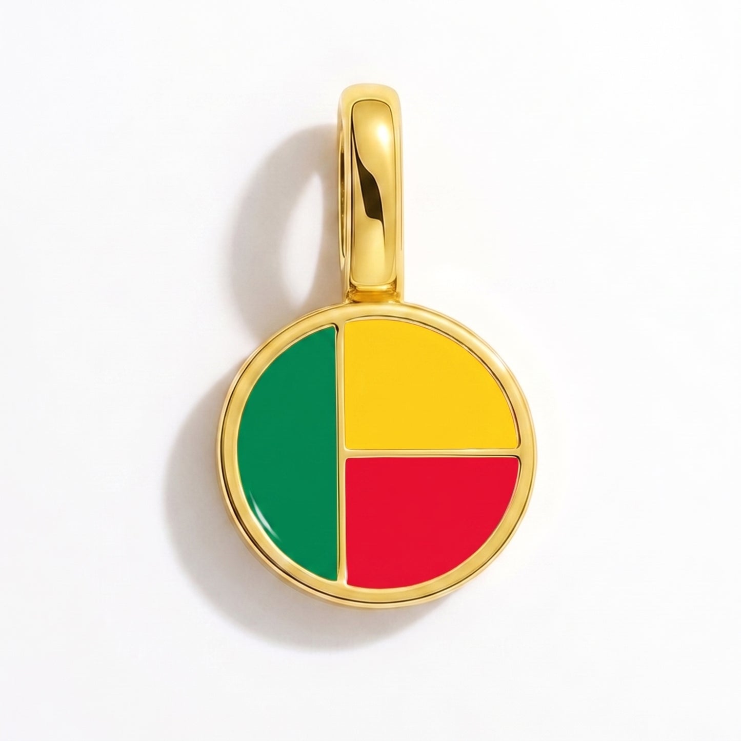 Charm drapeau Bénin – rond or
