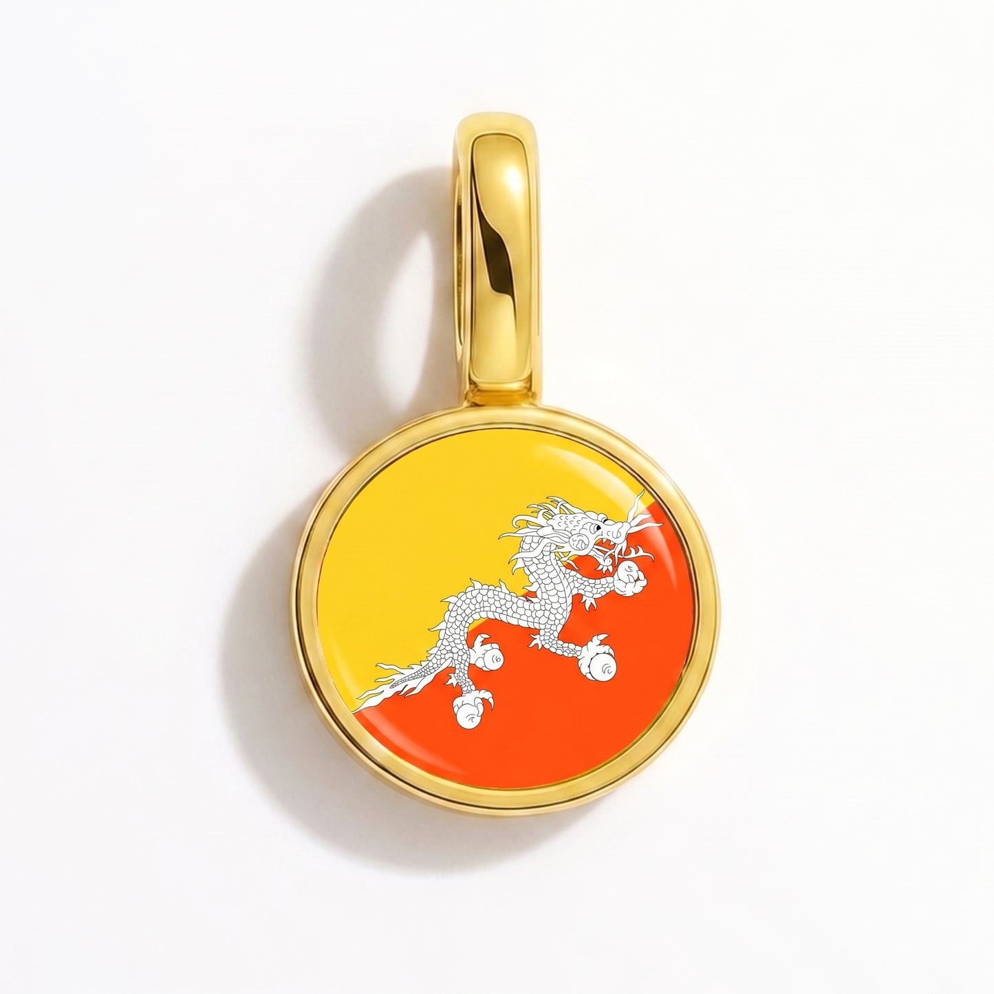Charm drapeau Bhoutan – rond or