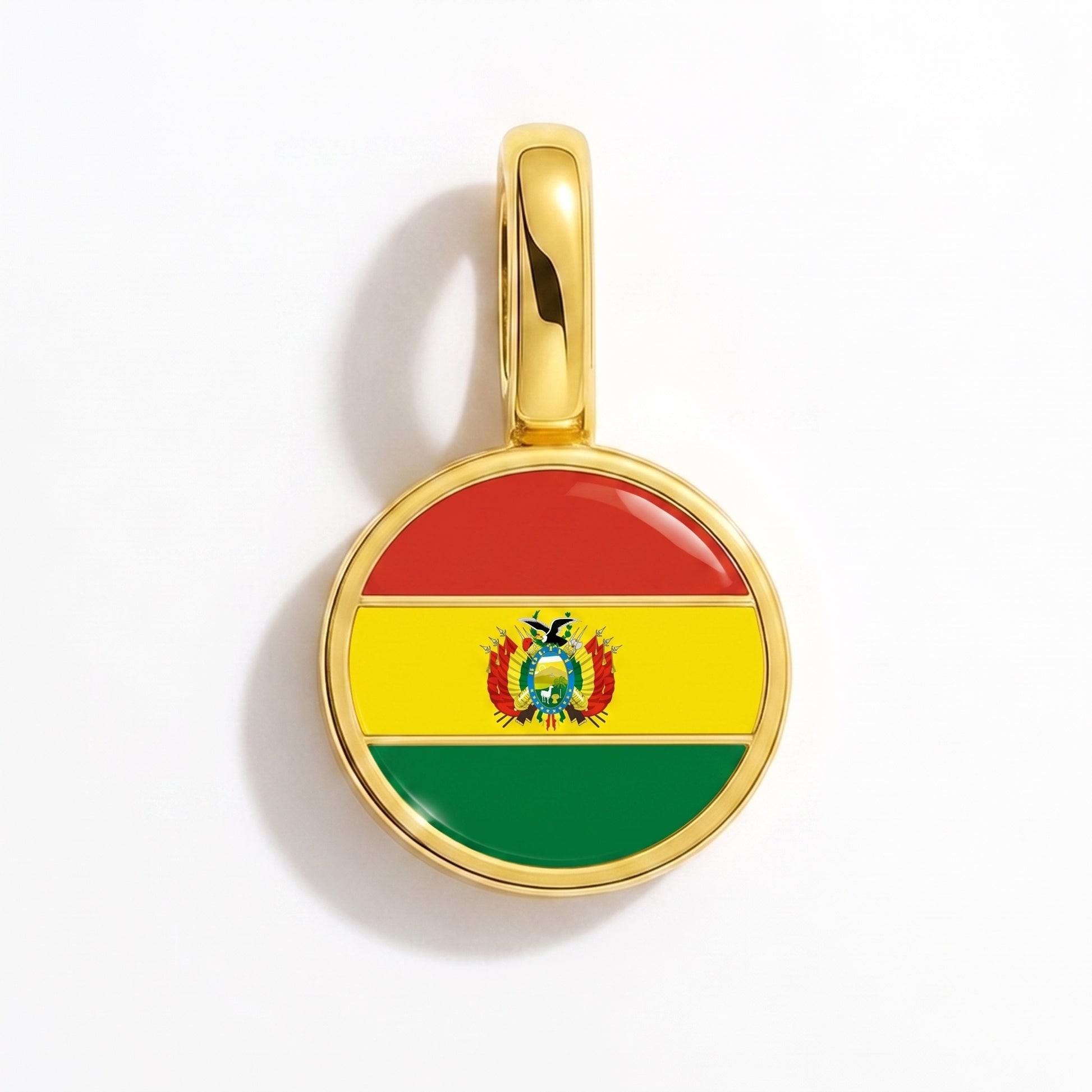 Charm drapeau Bolivie – rond or