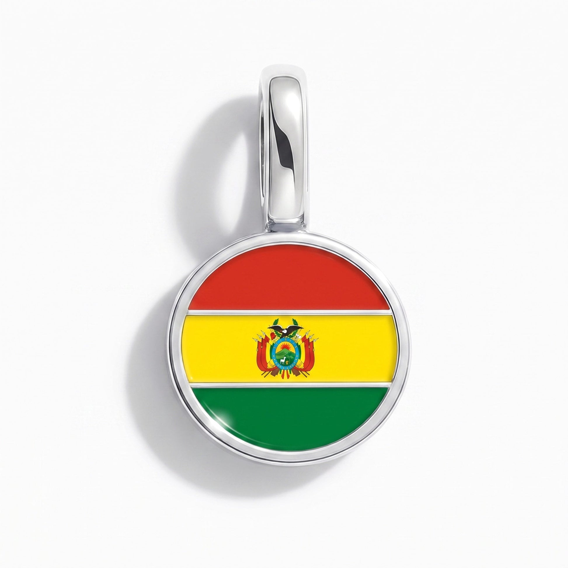 Charm drapeau Bolivie – rectangulaire argent