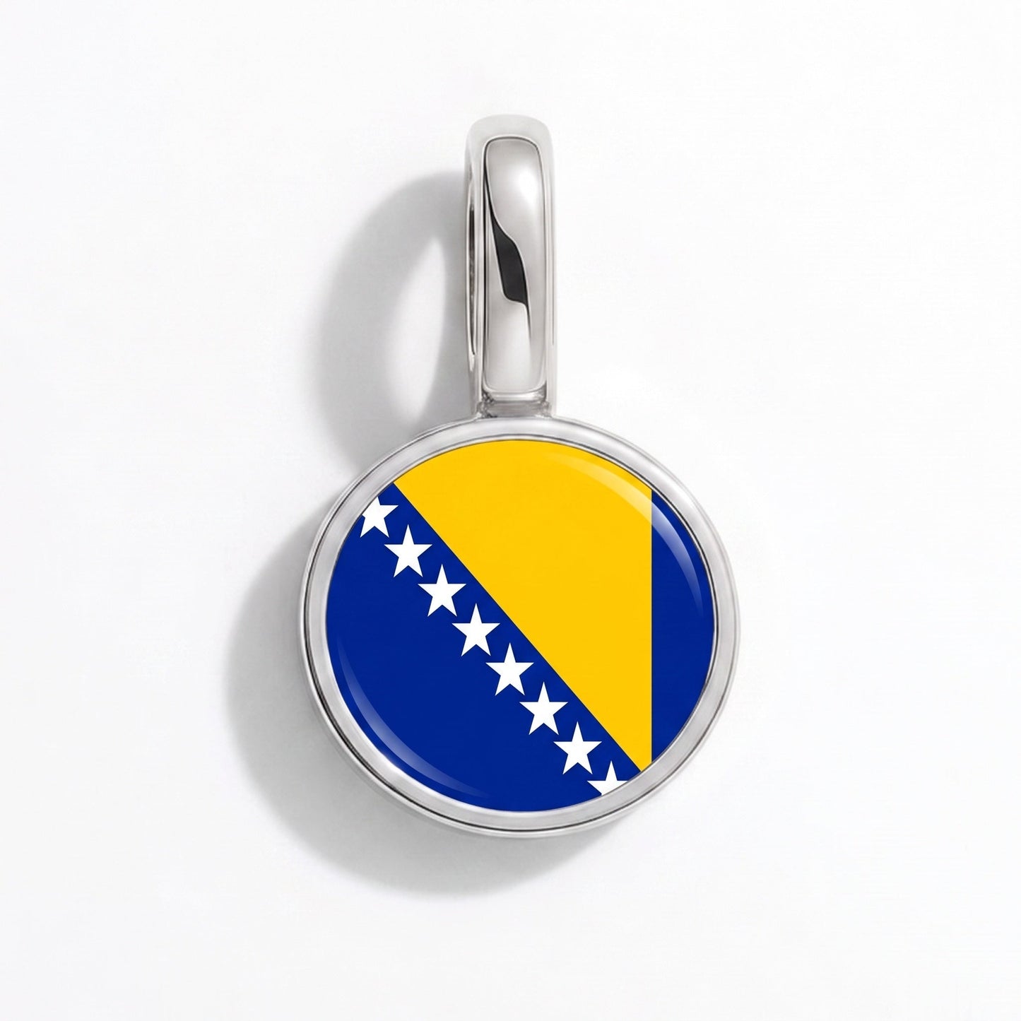 Charm drapeau Bosnie-Herzégovine – rectangulaire argent
