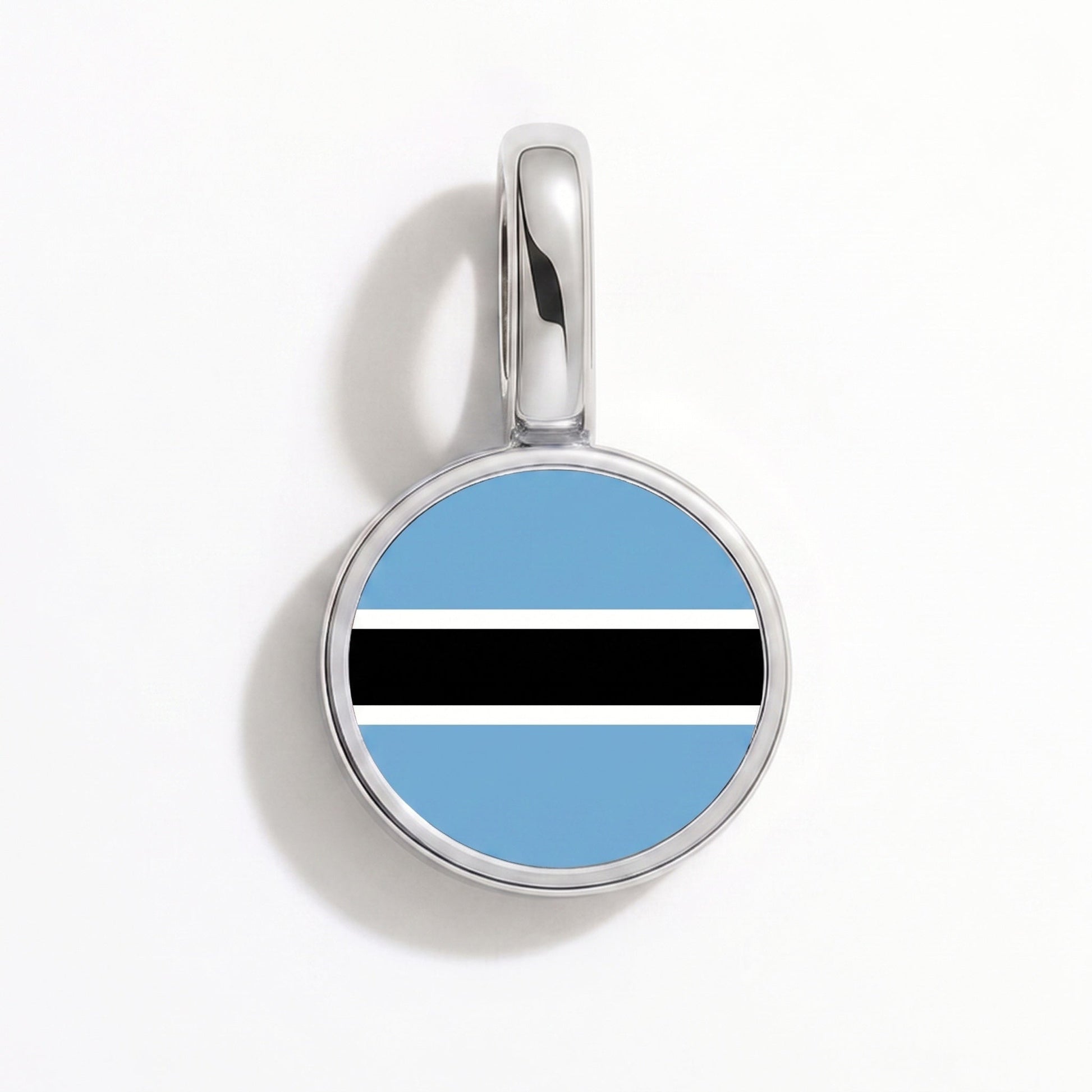 Charm drapeau Botswana – rectangulaire argent