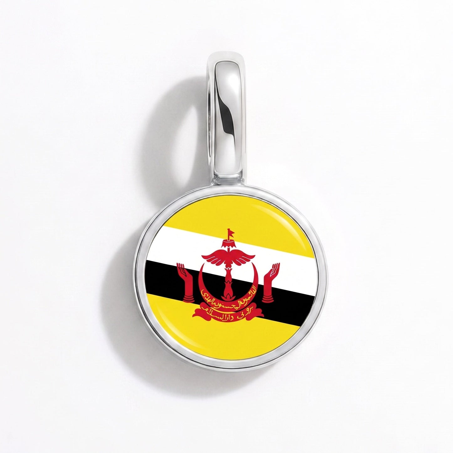 Charm drapeau Brunei – rectangulaire argent