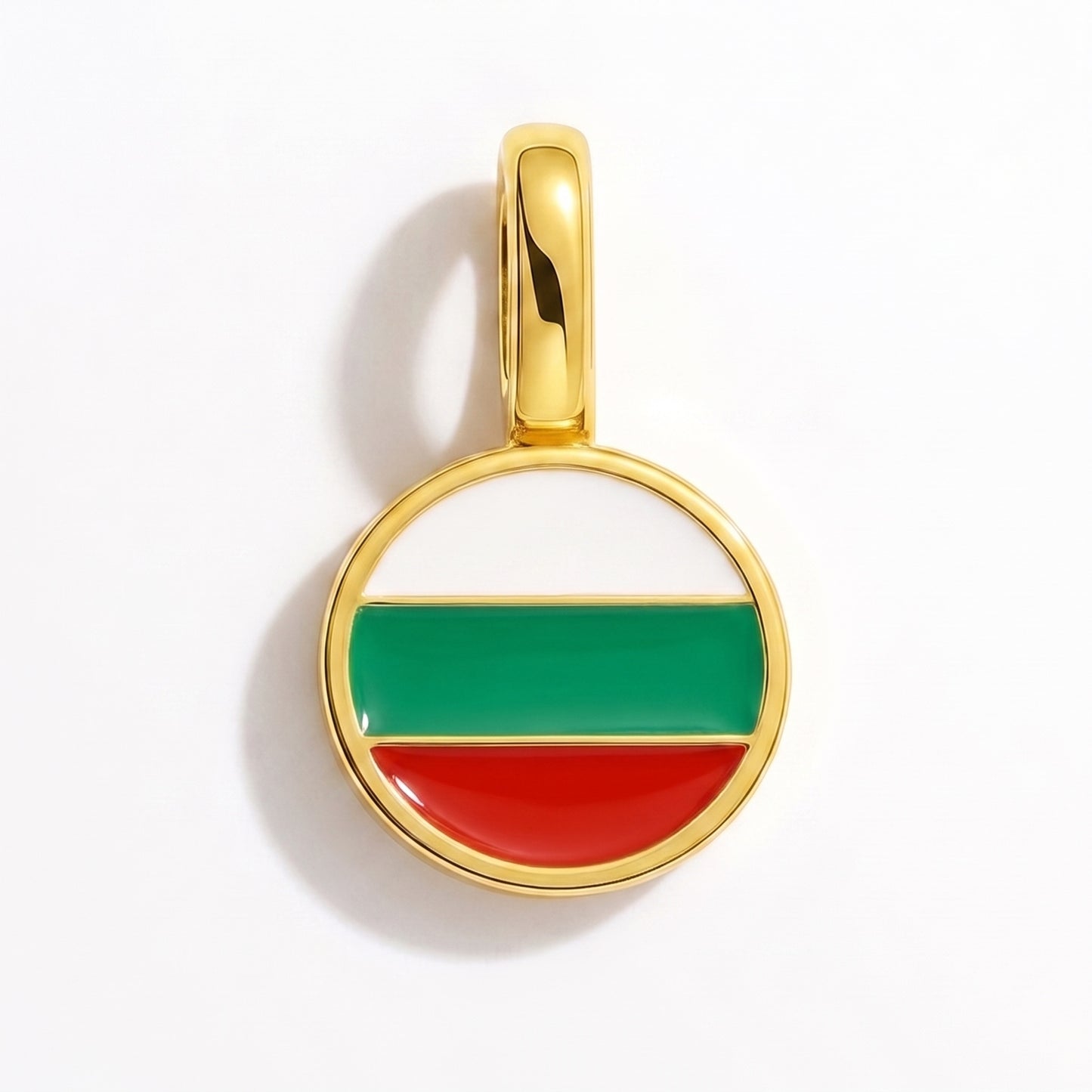 Charm drapeau Bulgarie – rond or