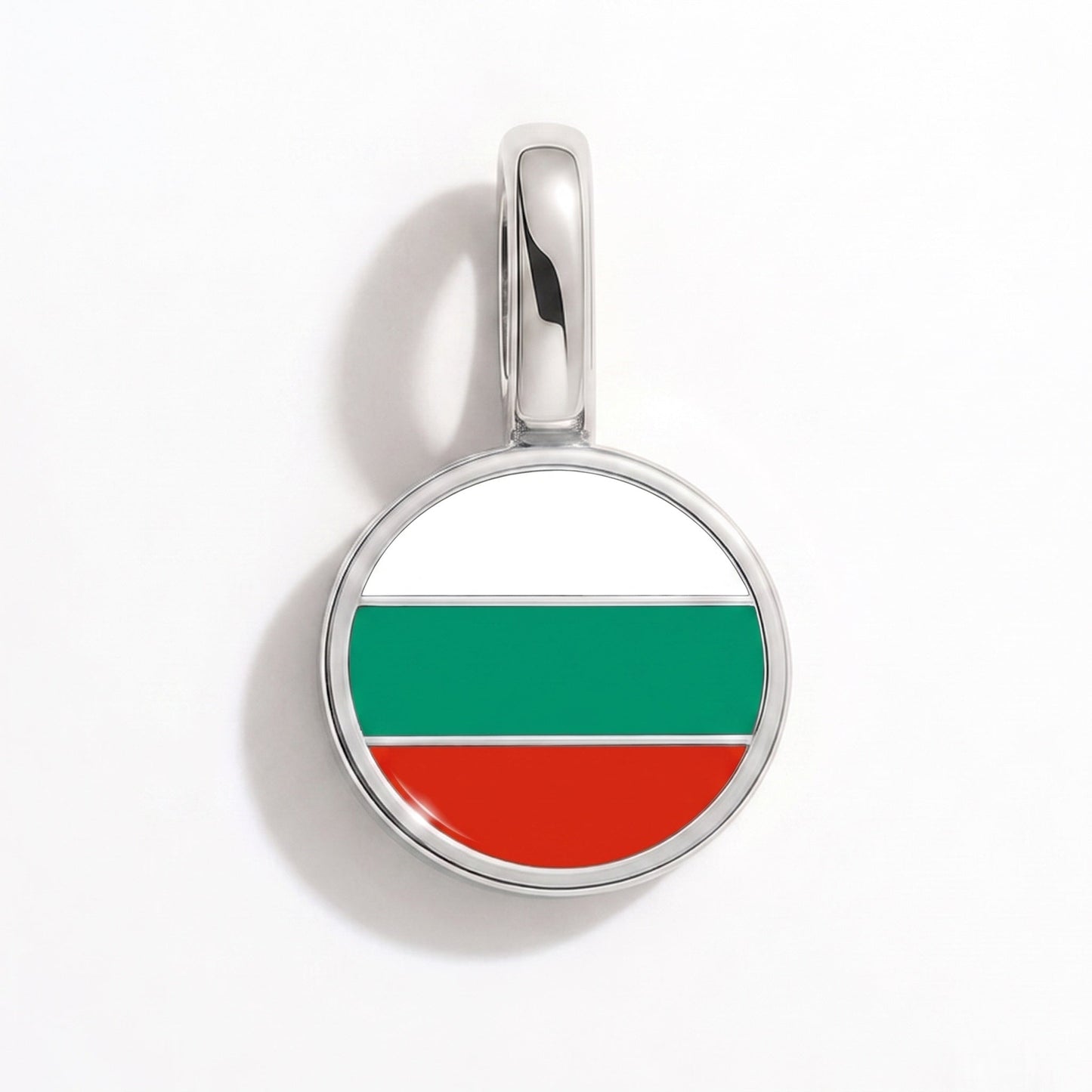 Charm drapeau Bulgarie – rectangulaire argent