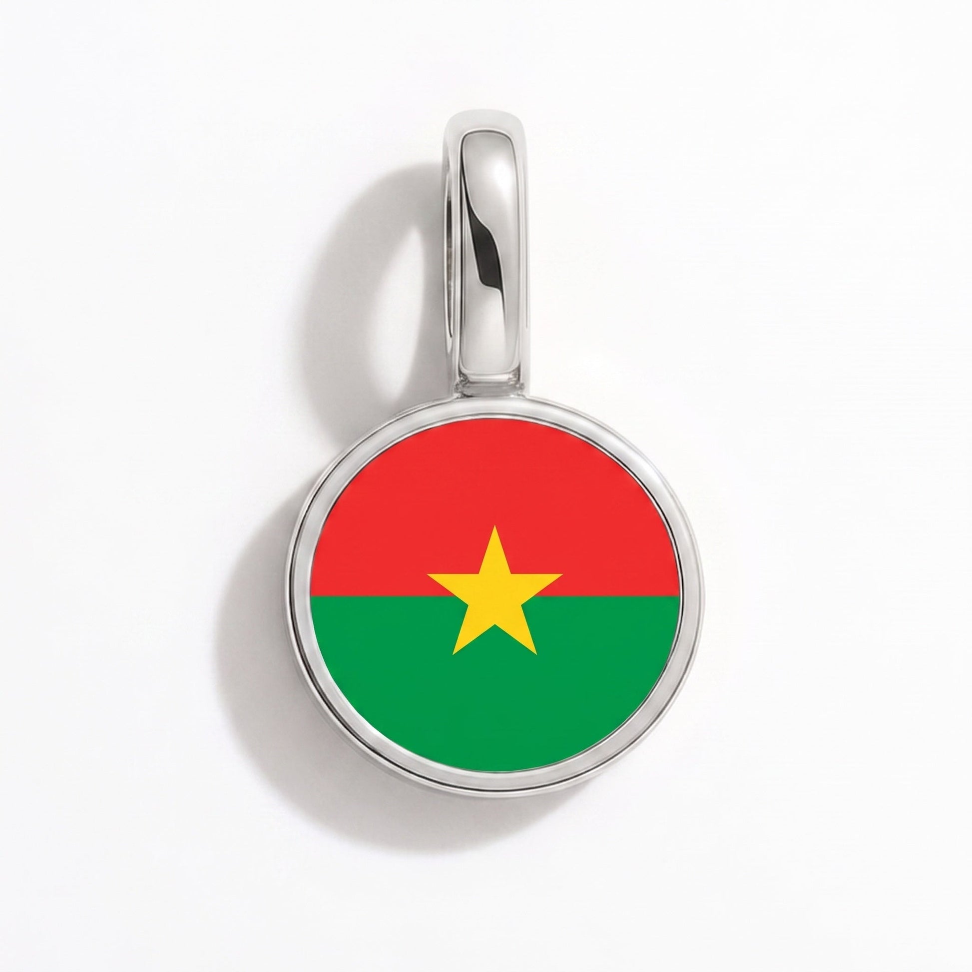 Charm drapeau Burkina Faso – rectangulaire argent
