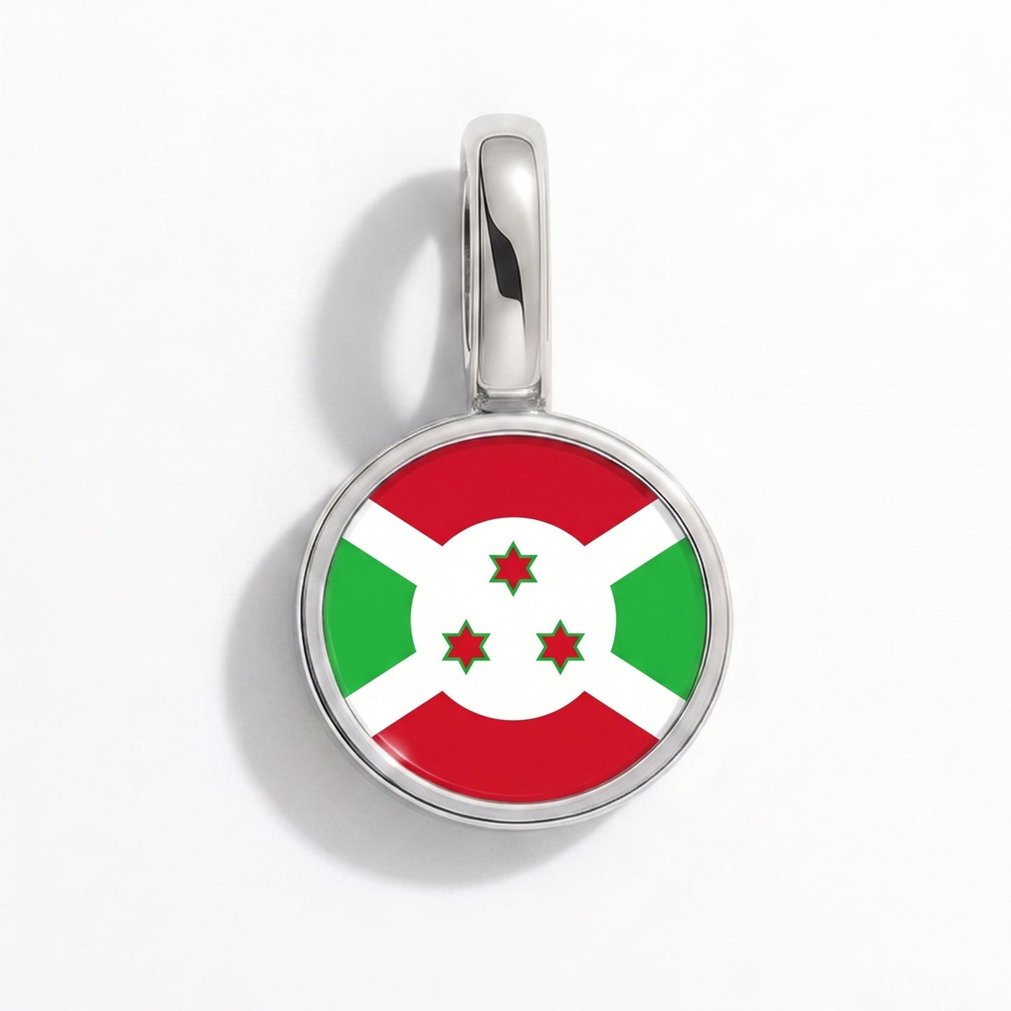 Charm drapeau Burundi – rectangulaire argent