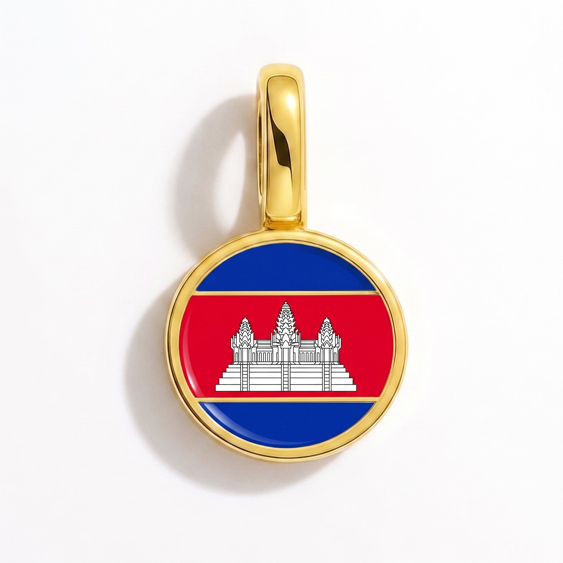Charm drapeau Cambodge – rond or