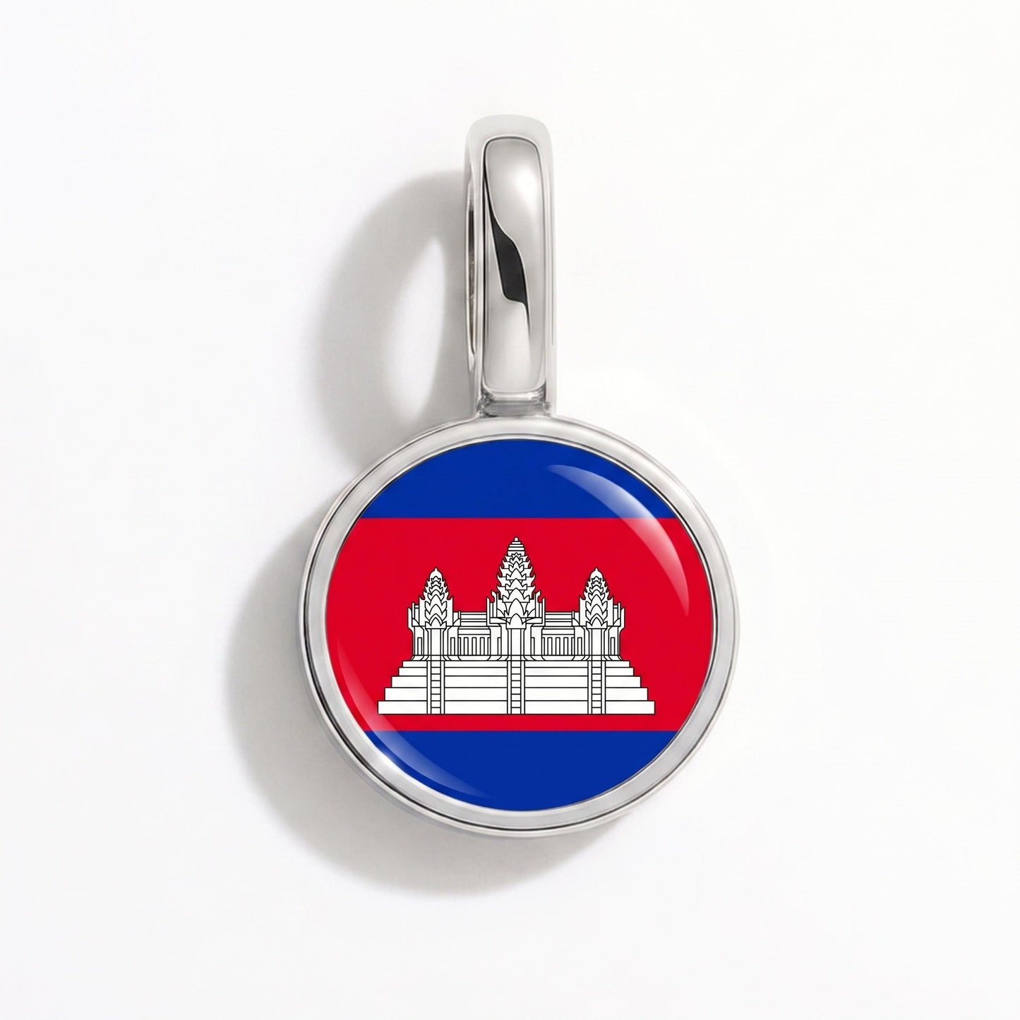 Charm drapeau Cambodge – rectangulaire argent