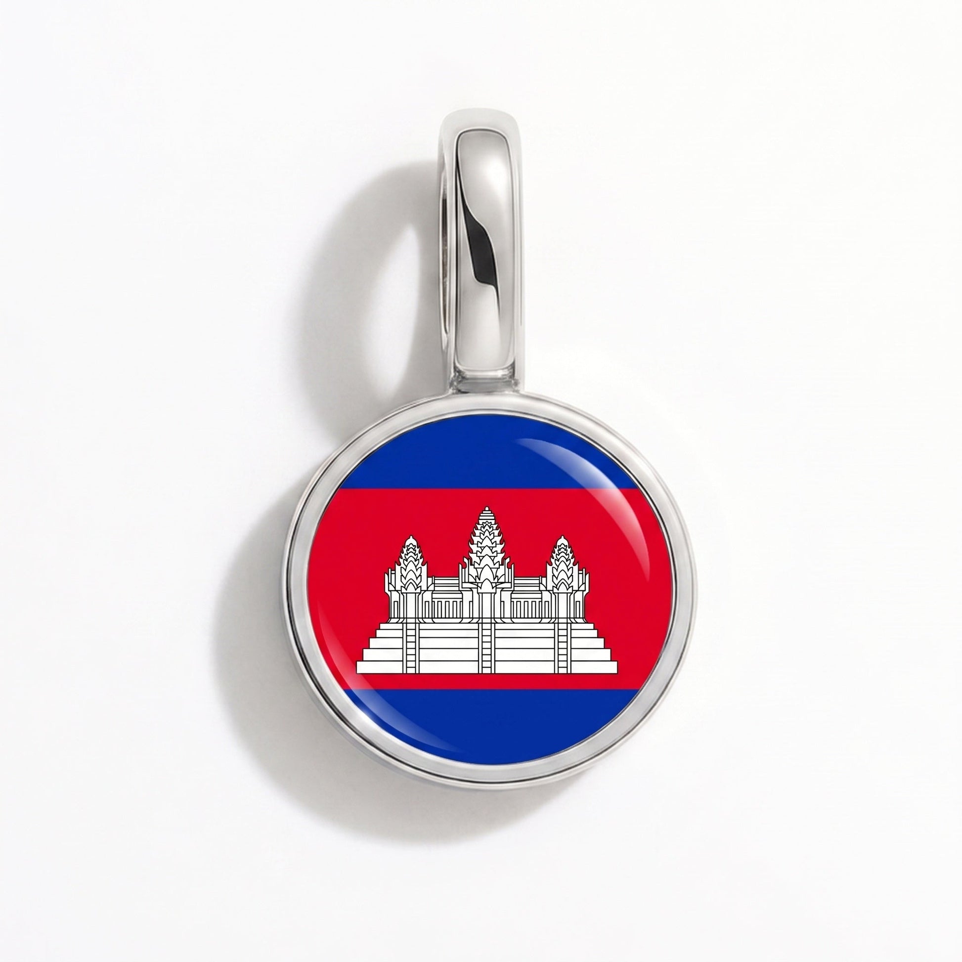 Charm drapeau Cambodge – rectangulaire argent