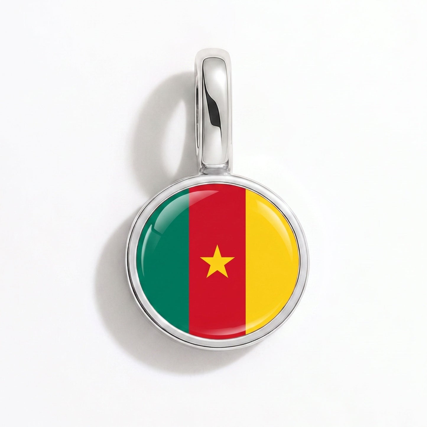 Charm drapeau Cameroun – rectangulaire argent