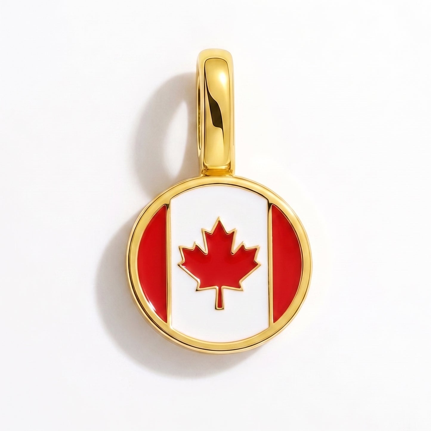 Charm drapeau Canada – rond or