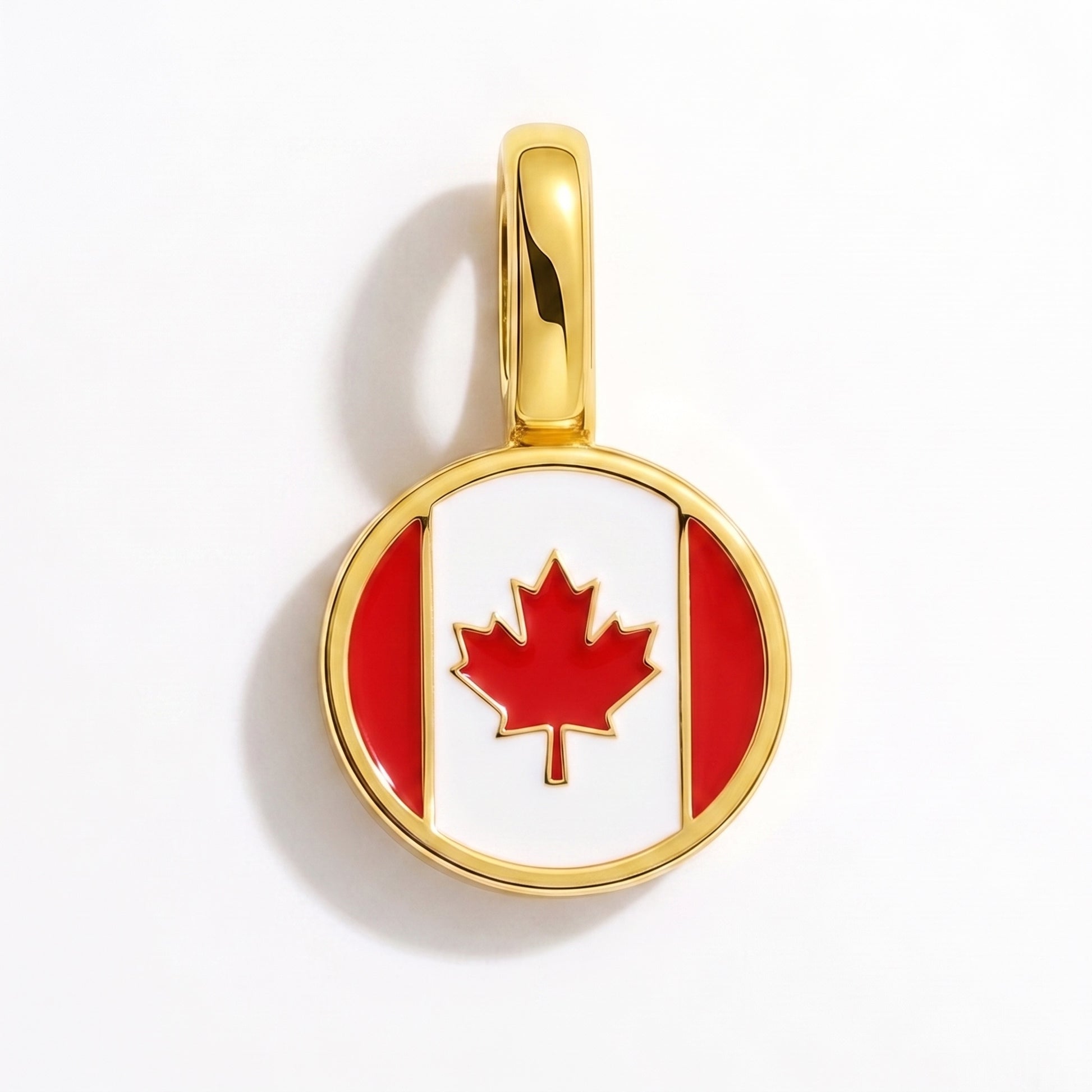 Charm drapeau Canada – rond or