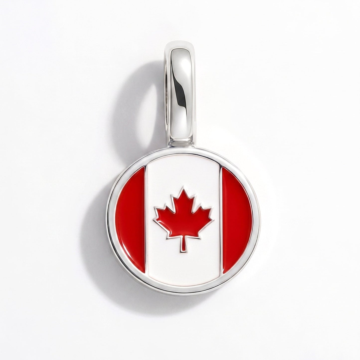 Charm drapeau Canada – rectangulaire argent