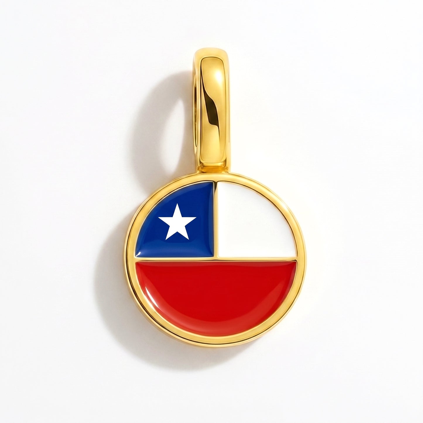 Charm drapeau Chili – rond or