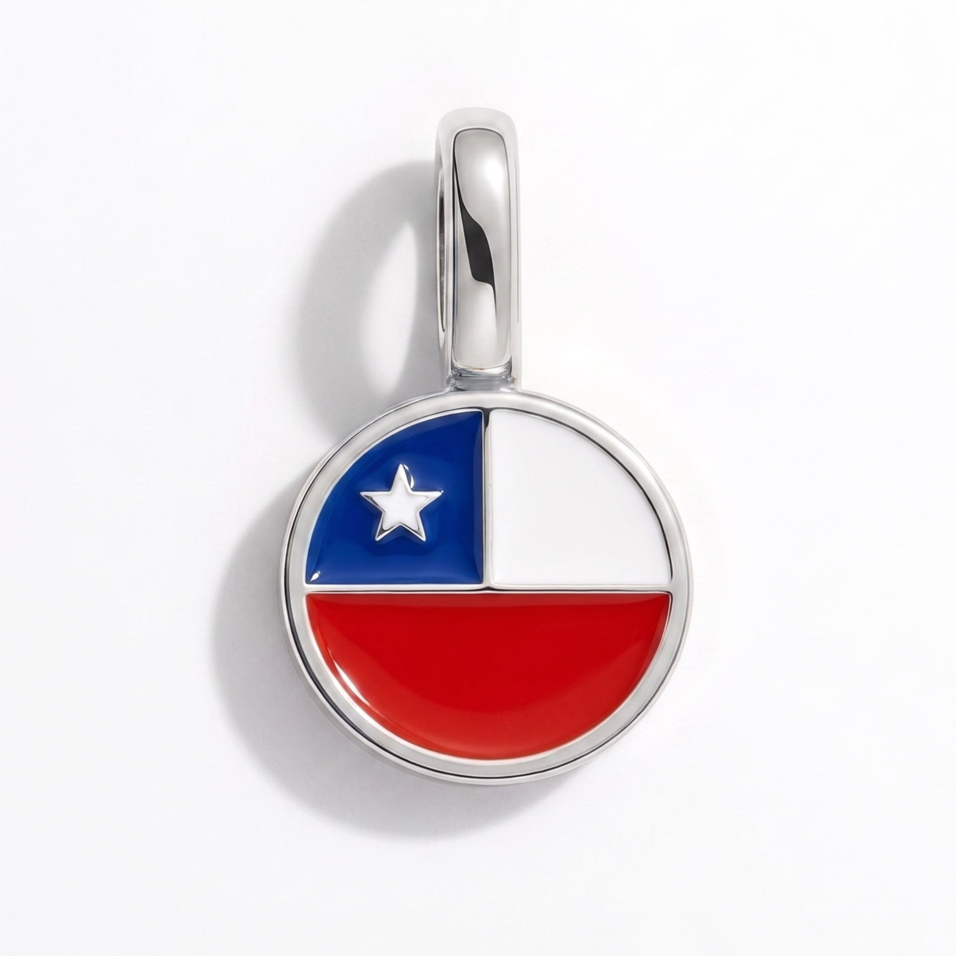 Charm drapeau Chili – rectangulaire argent