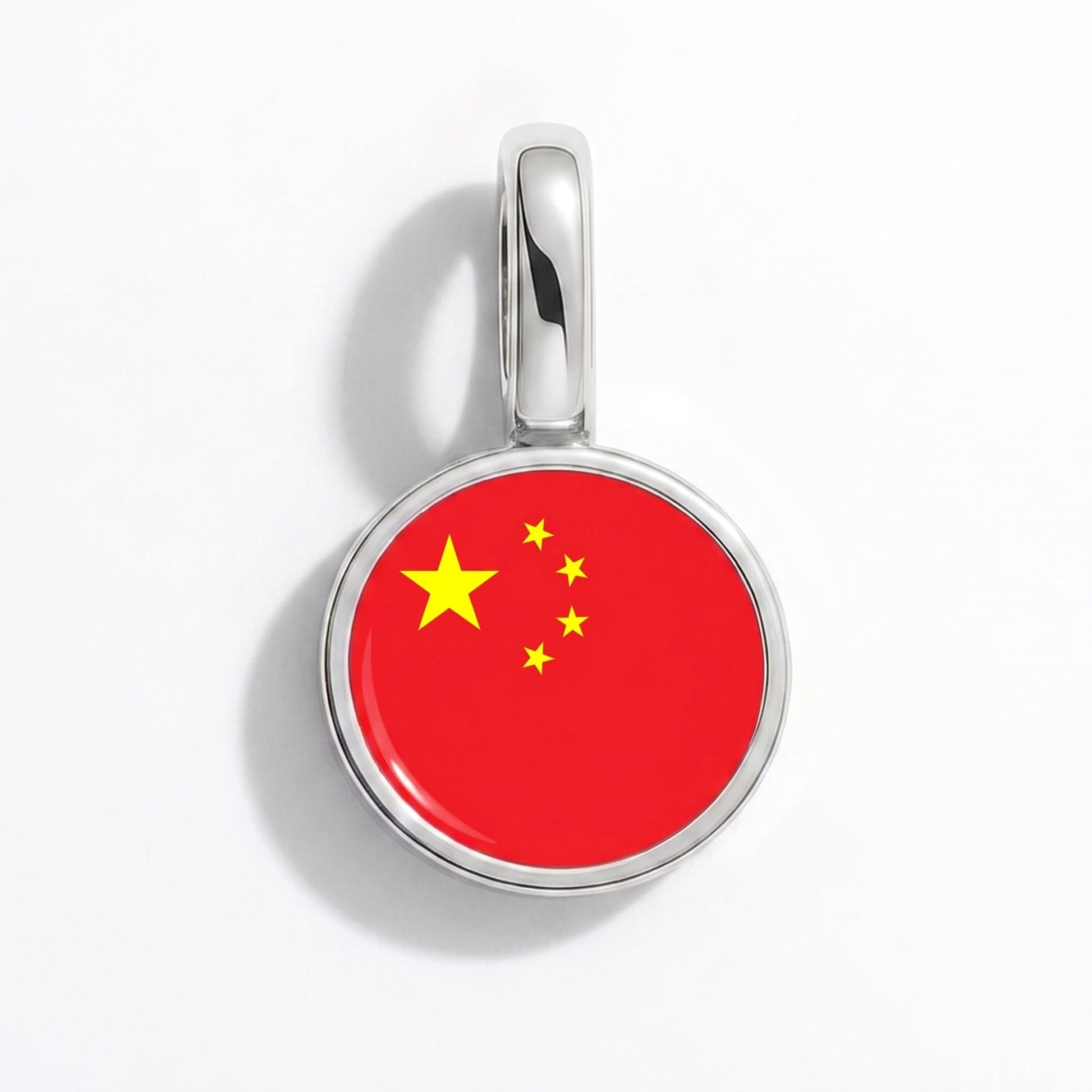 Charm drapeau Chine – rectangulaire argent