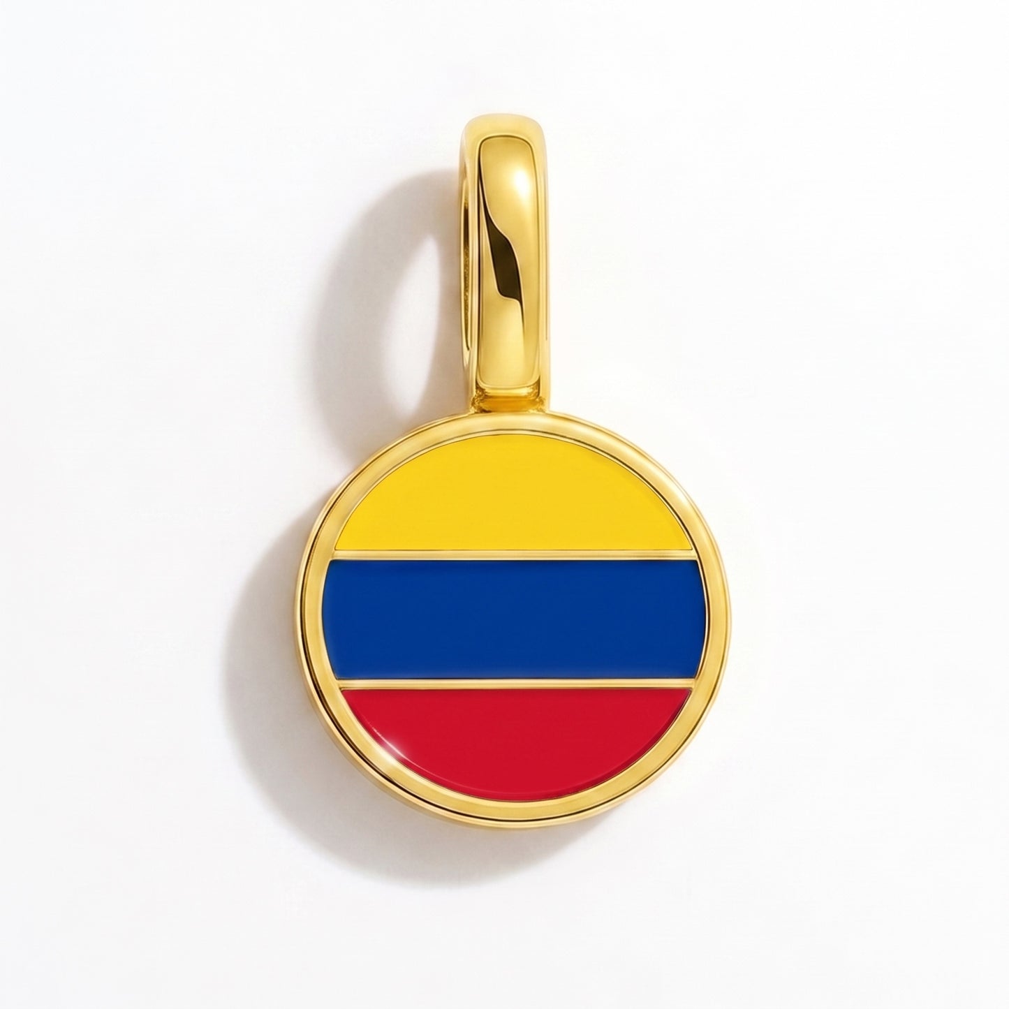 Charm drapeau Colombie – rond or