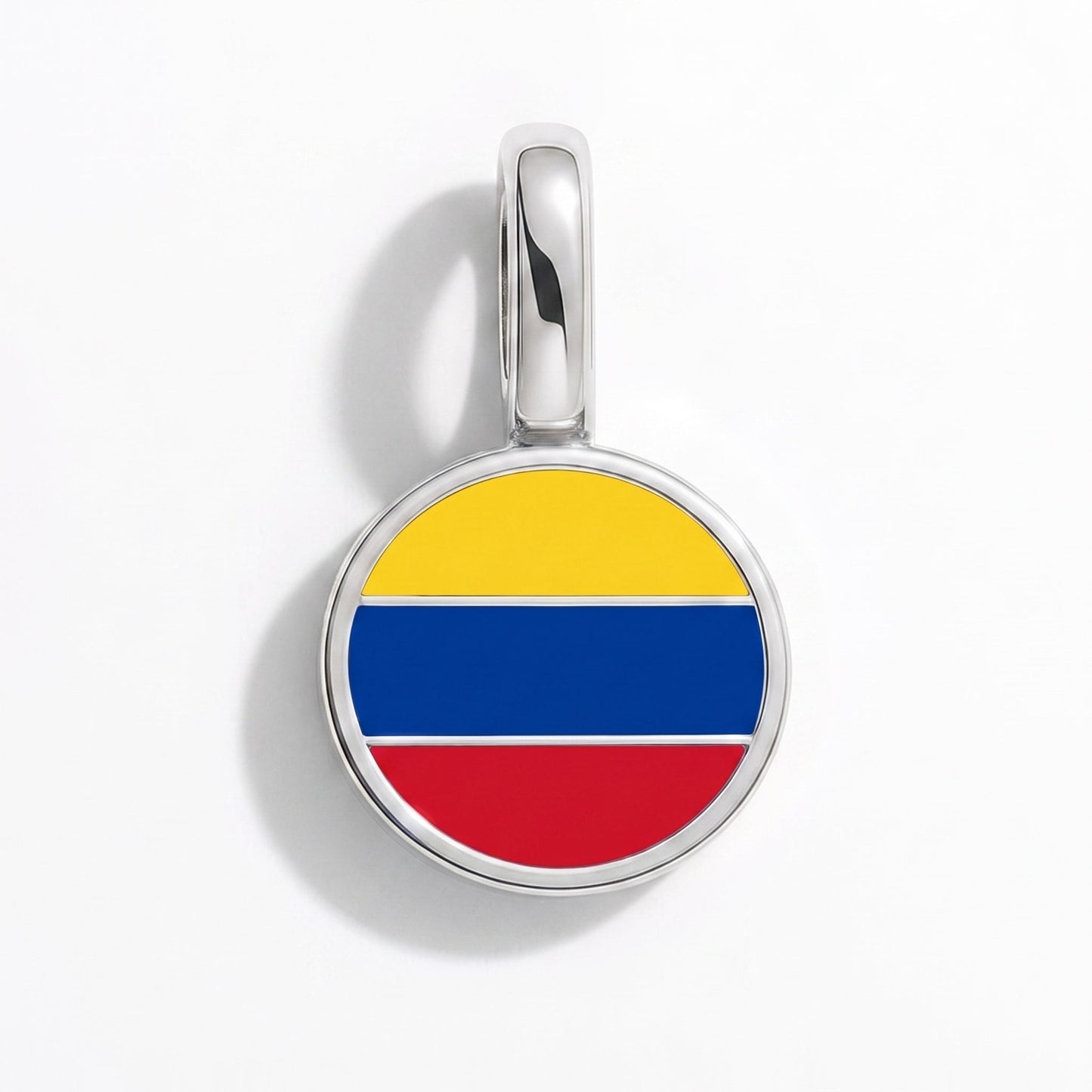 Charm drapeau Colombie – rectangulaire argent